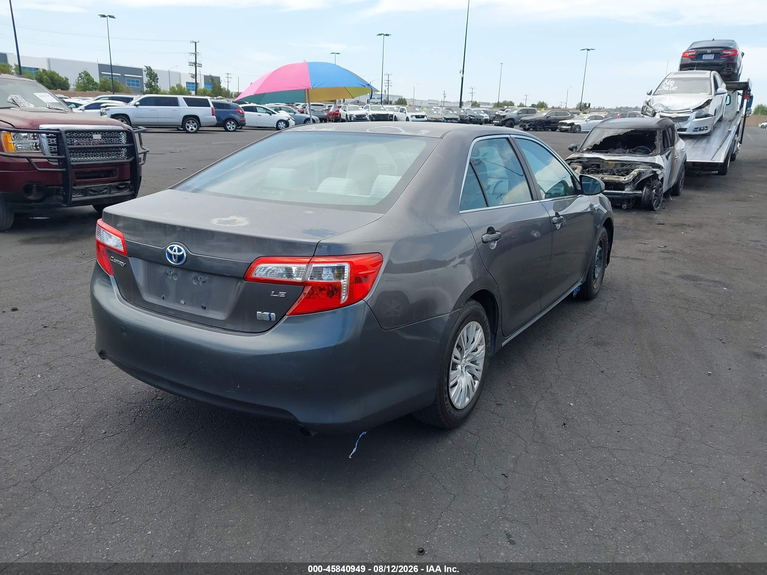 2013 Toyota Camry Hybrid Le Gray vin: 4T1BD1FK9DU083501