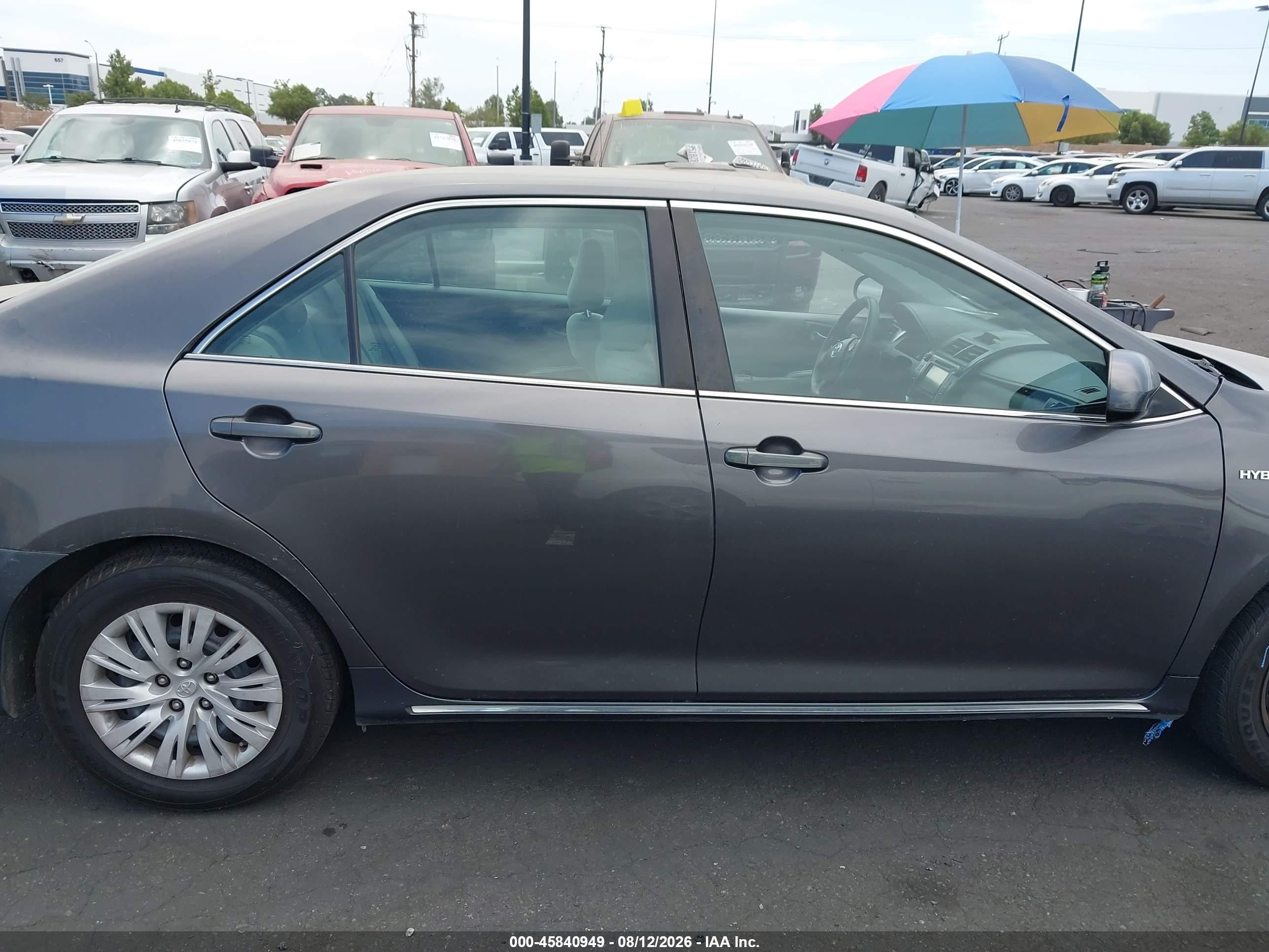 2013 Toyota Camry Hybrid Le Gray vin: 4T1BD1FK9DU083501