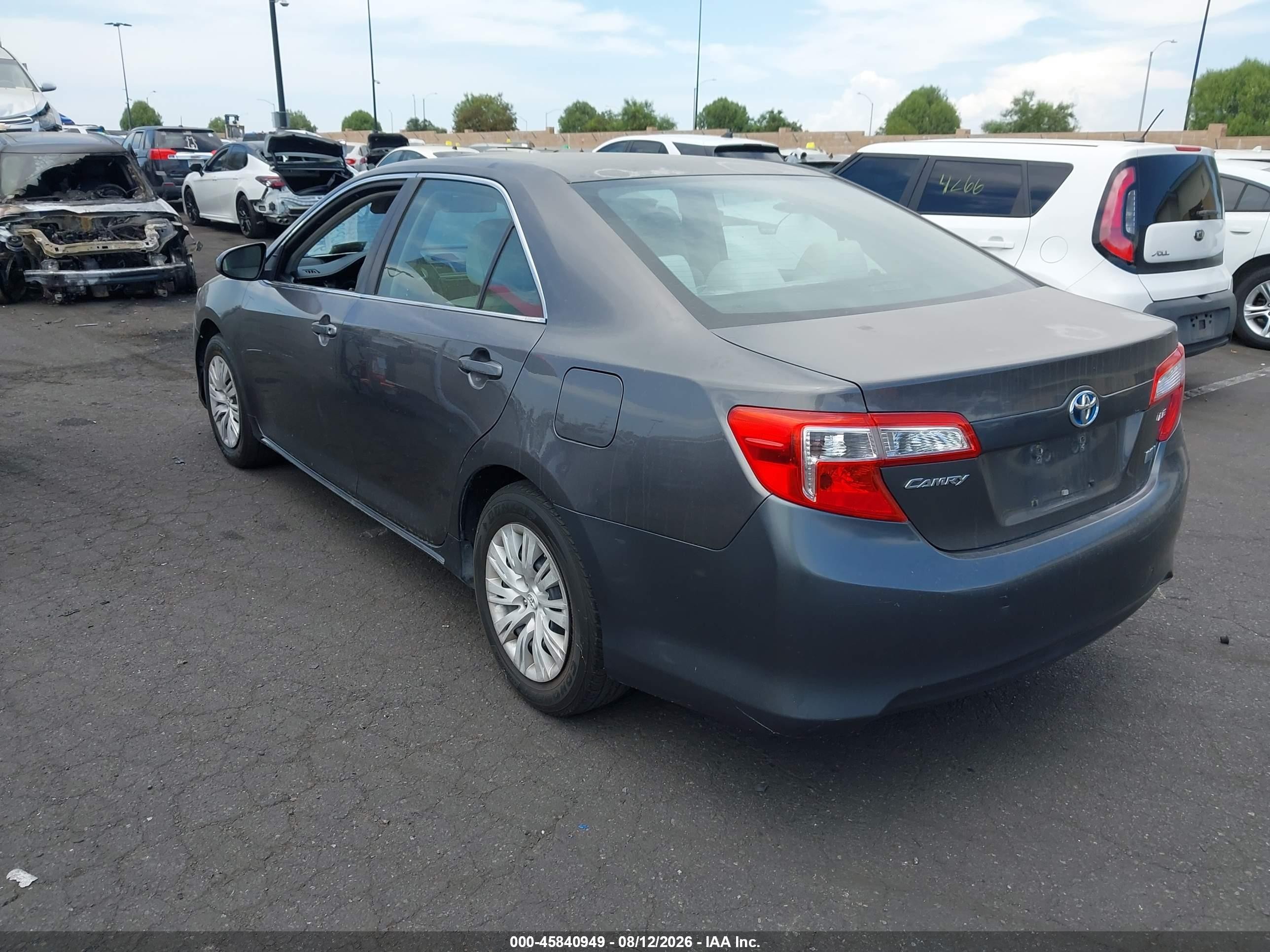 2013 Toyota Camry Hybrid Le Gray vin: 4T1BD1FK9DU083501