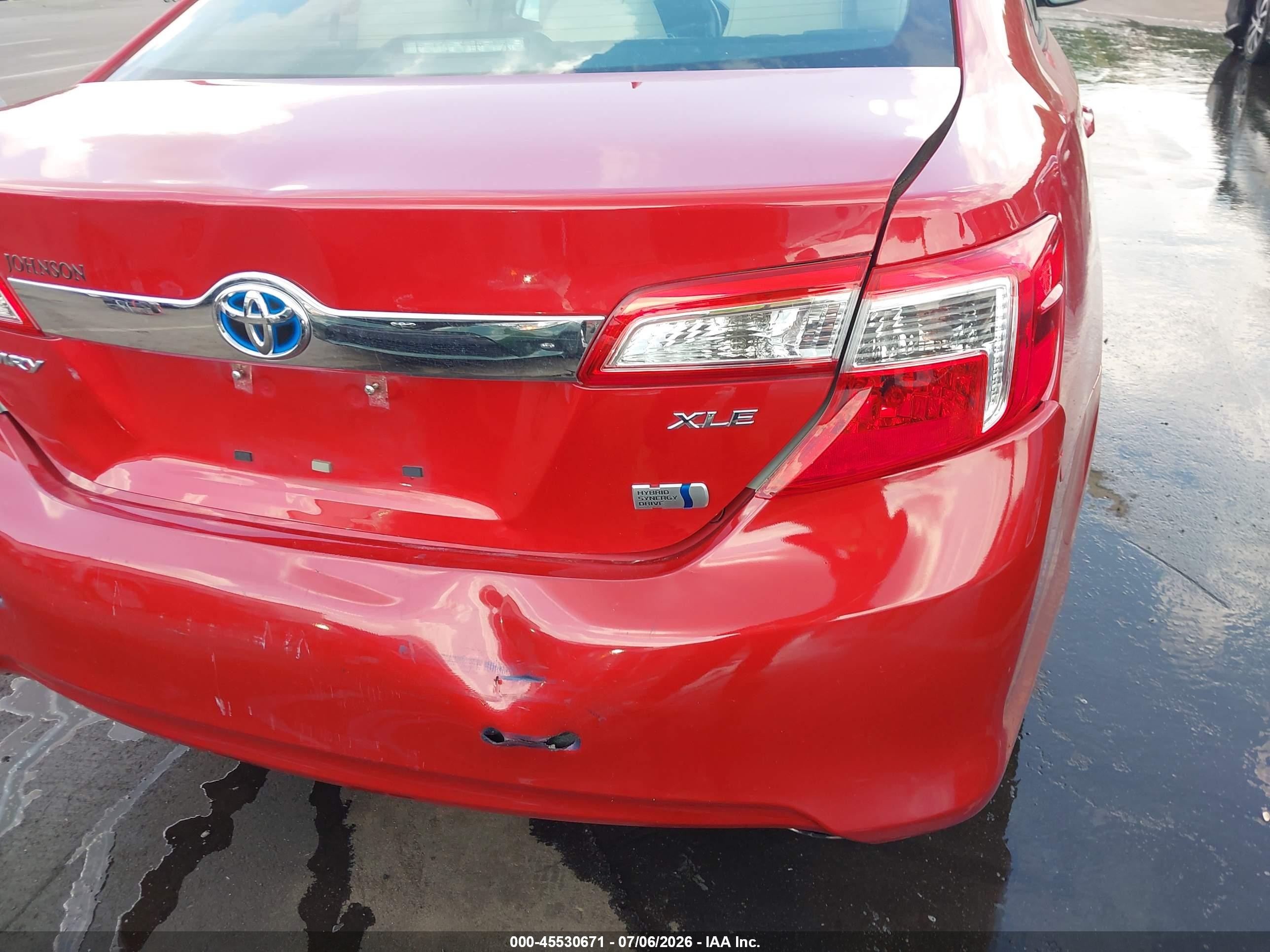 2013 Toyota Camry Hybrid Xle Maroon vin: 4T1BD1FK9DU093543