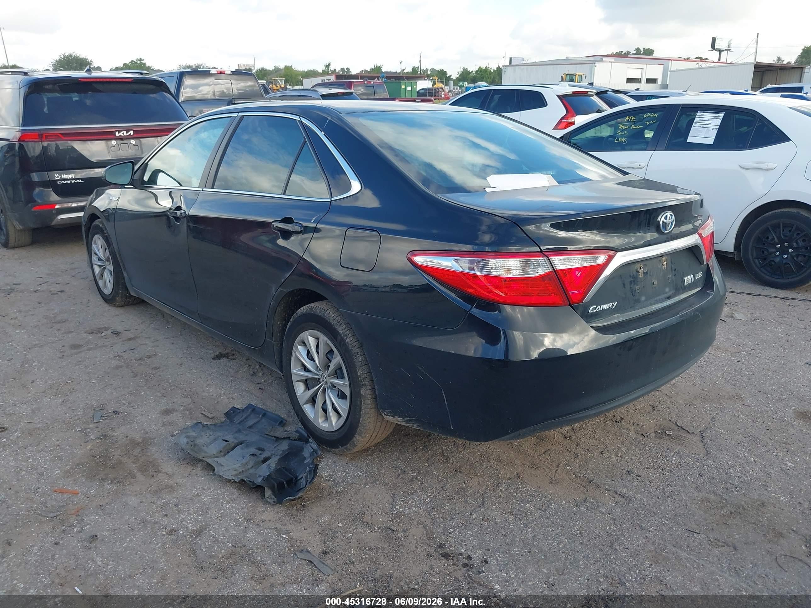 2015 Toyota Camry Hybrid Le Black vin: 4T1BD1FK9FU145532