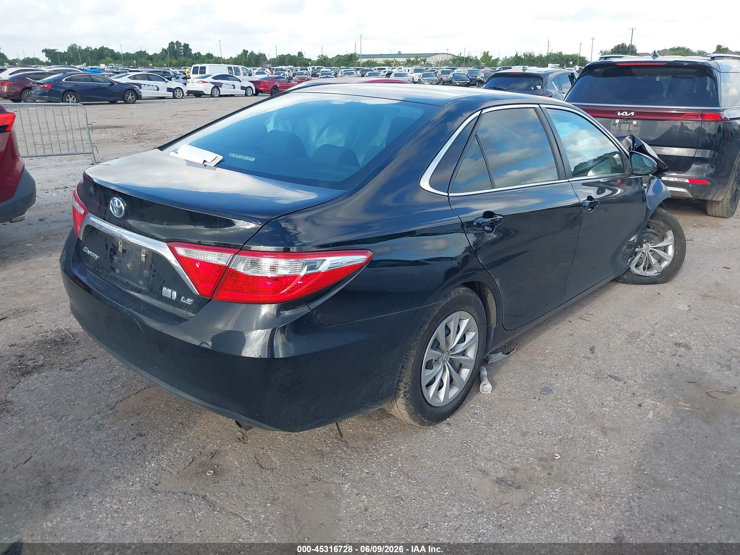 2015 Toyota Camry Hybrid Le Black vin: 4T1BD1FK9FU145532