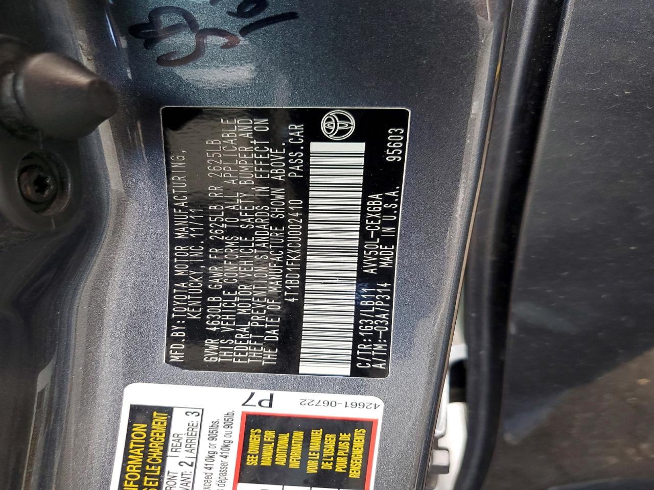2012 Toyota Camry Hybrid Xle Gray vin: 4T1BD1FKXCU002410