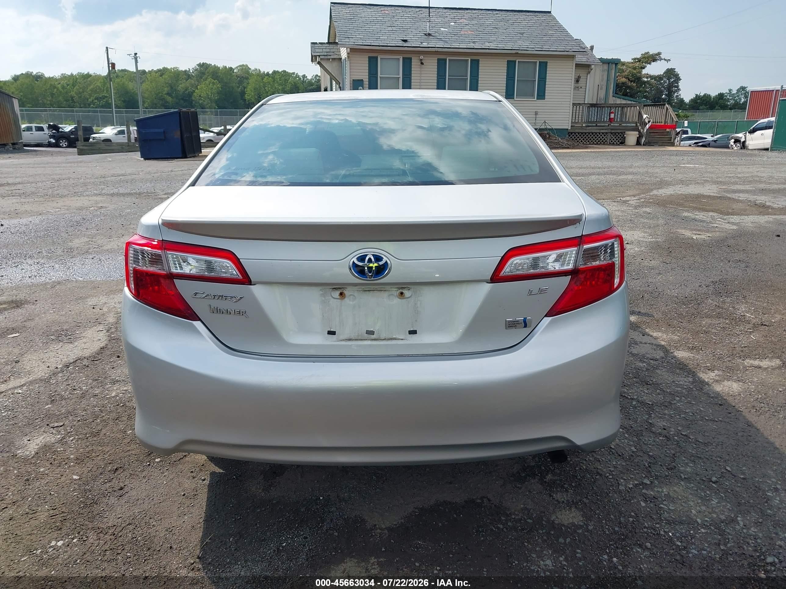 2012 Toyota Camry Hybrid Le Gray vin: 4T1BD1FKXCU011172
