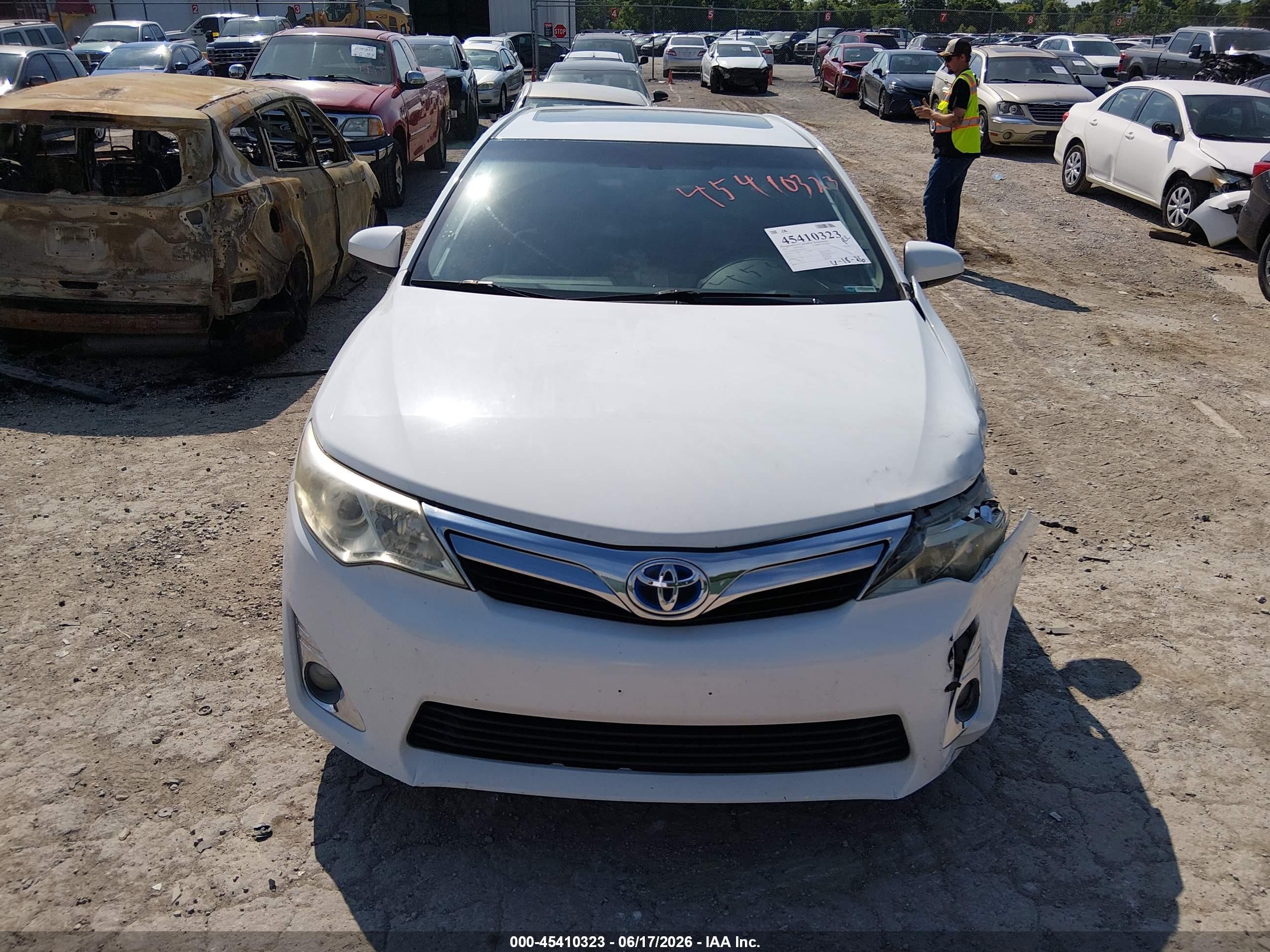 2012 Toyota Camry Hybrid Xle White vin: 4T1BD1FKXCU016033