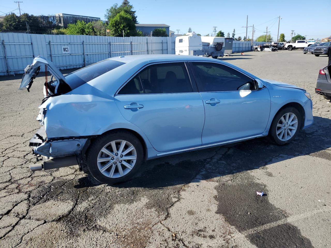 2012 Toyota Camry Hybrid Xle Turquoise vin: 4T1BD1FKXCU017909 Damage: Right Qtr Panel, Severe Damage, Replacement Required