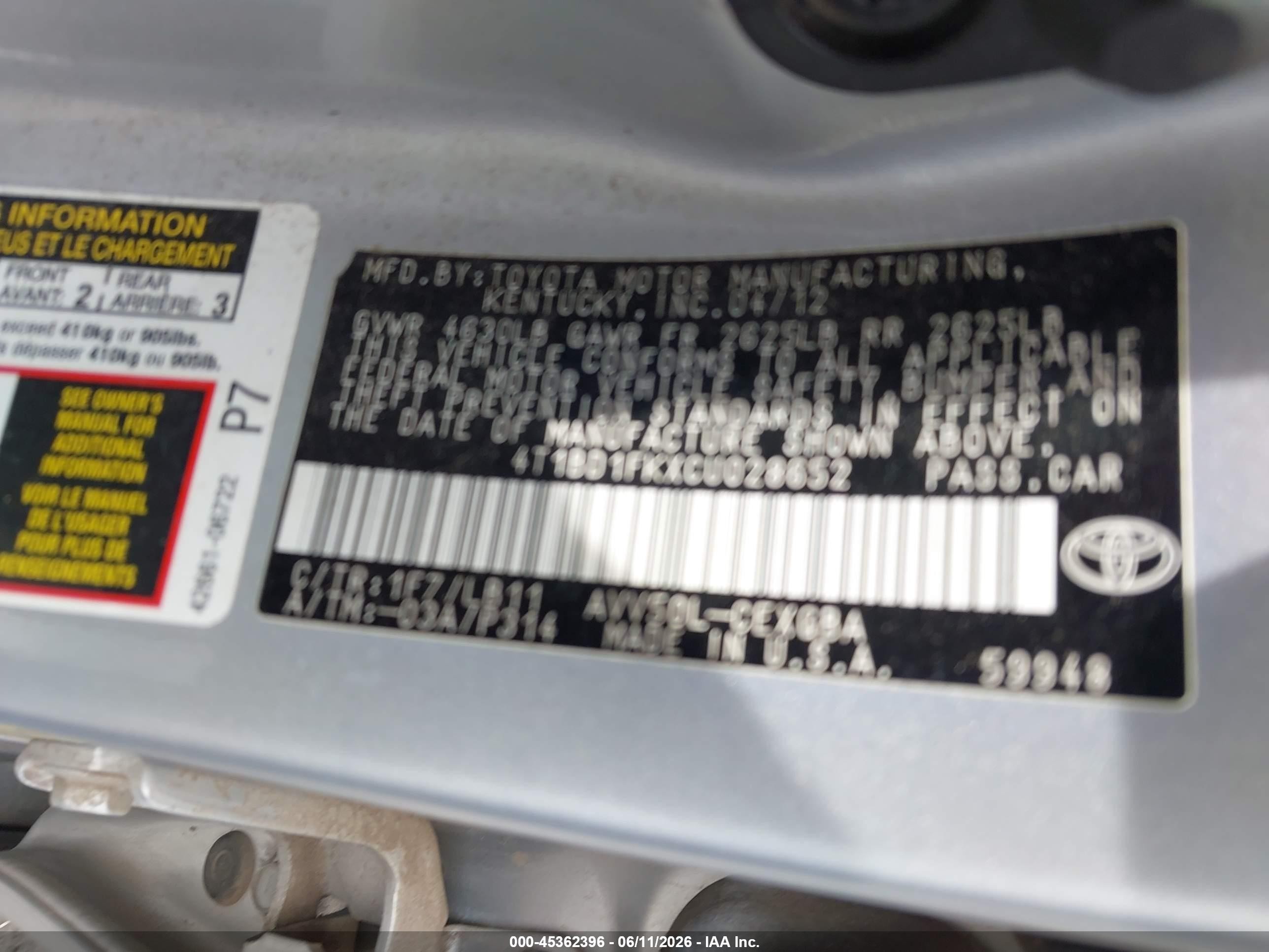 2012 Toyota Camry Hybrid Xle Silver vin: 4T1BD1FKXCU028652