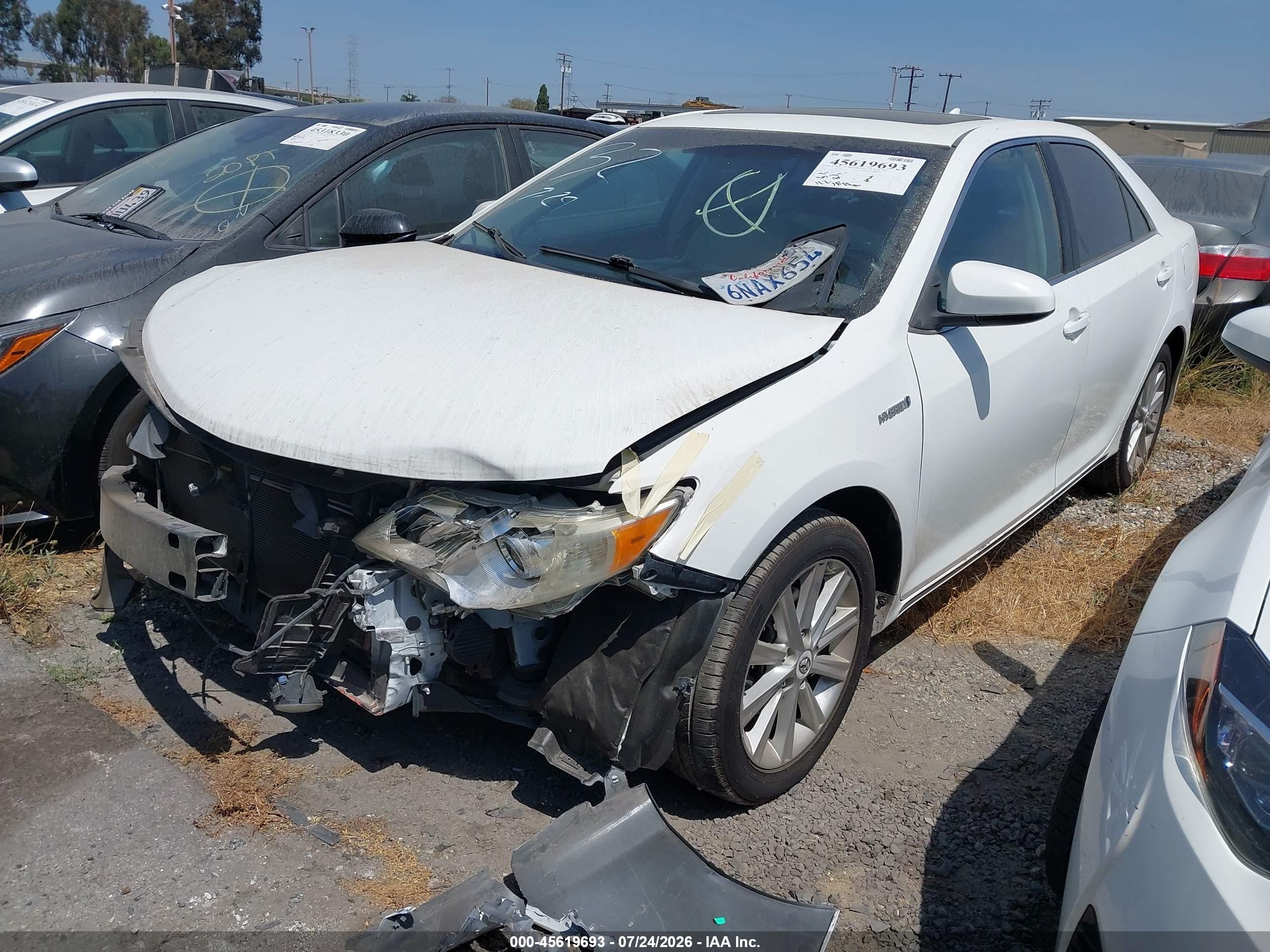 2012 Toyota Camry Hybrid Xle White vin: 4T1BD1FKXCU031129