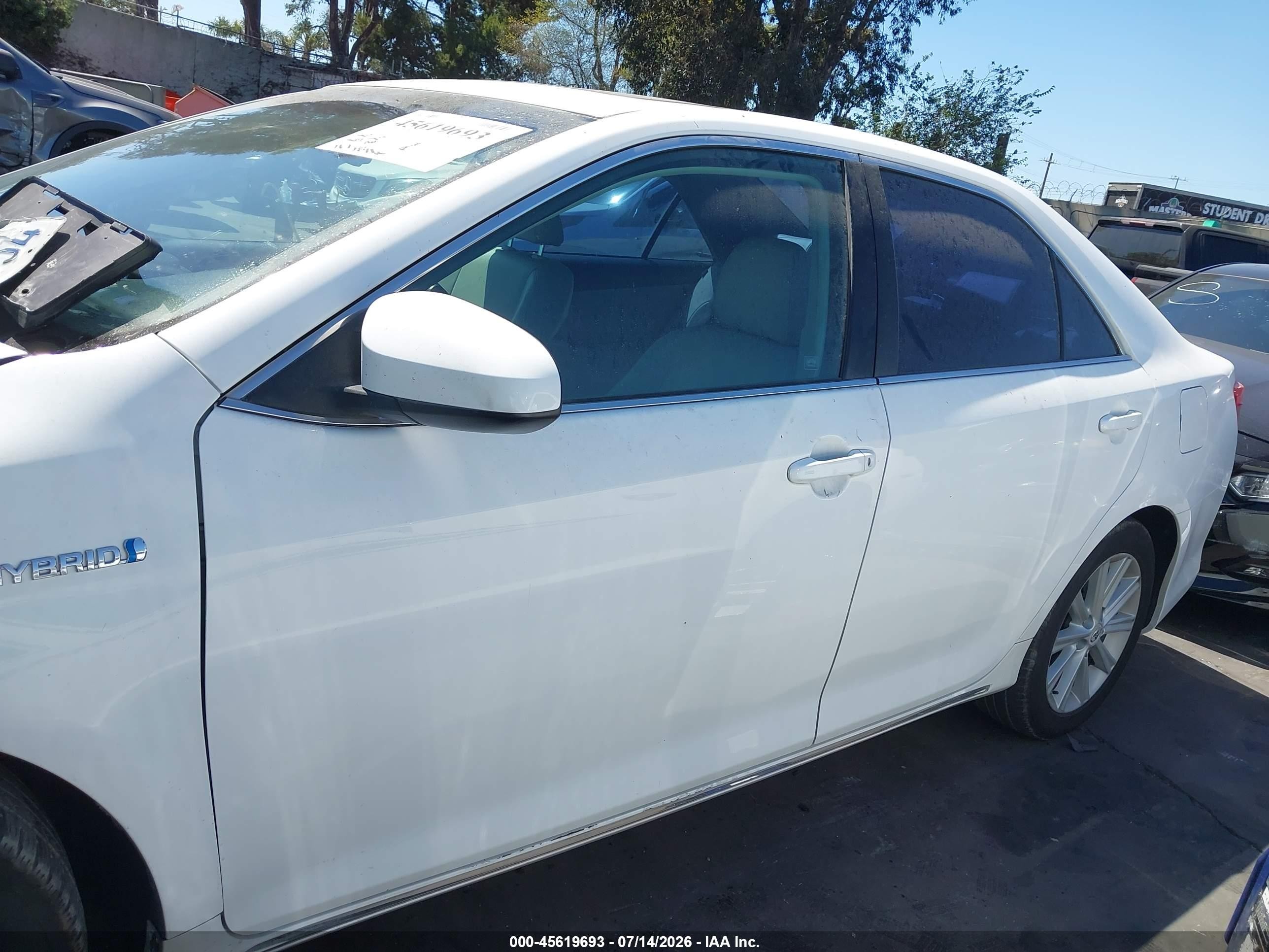 2012 Toyota Camry Hybrid Xle White vin: 4T1BD1FKXCU031129