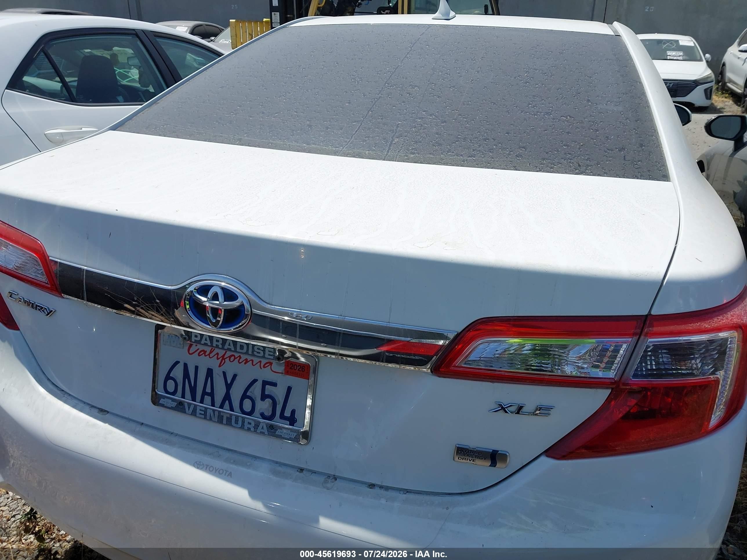 2012 Toyota Camry Hybrid Xle White vin: 4T1BD1FKXCU031129