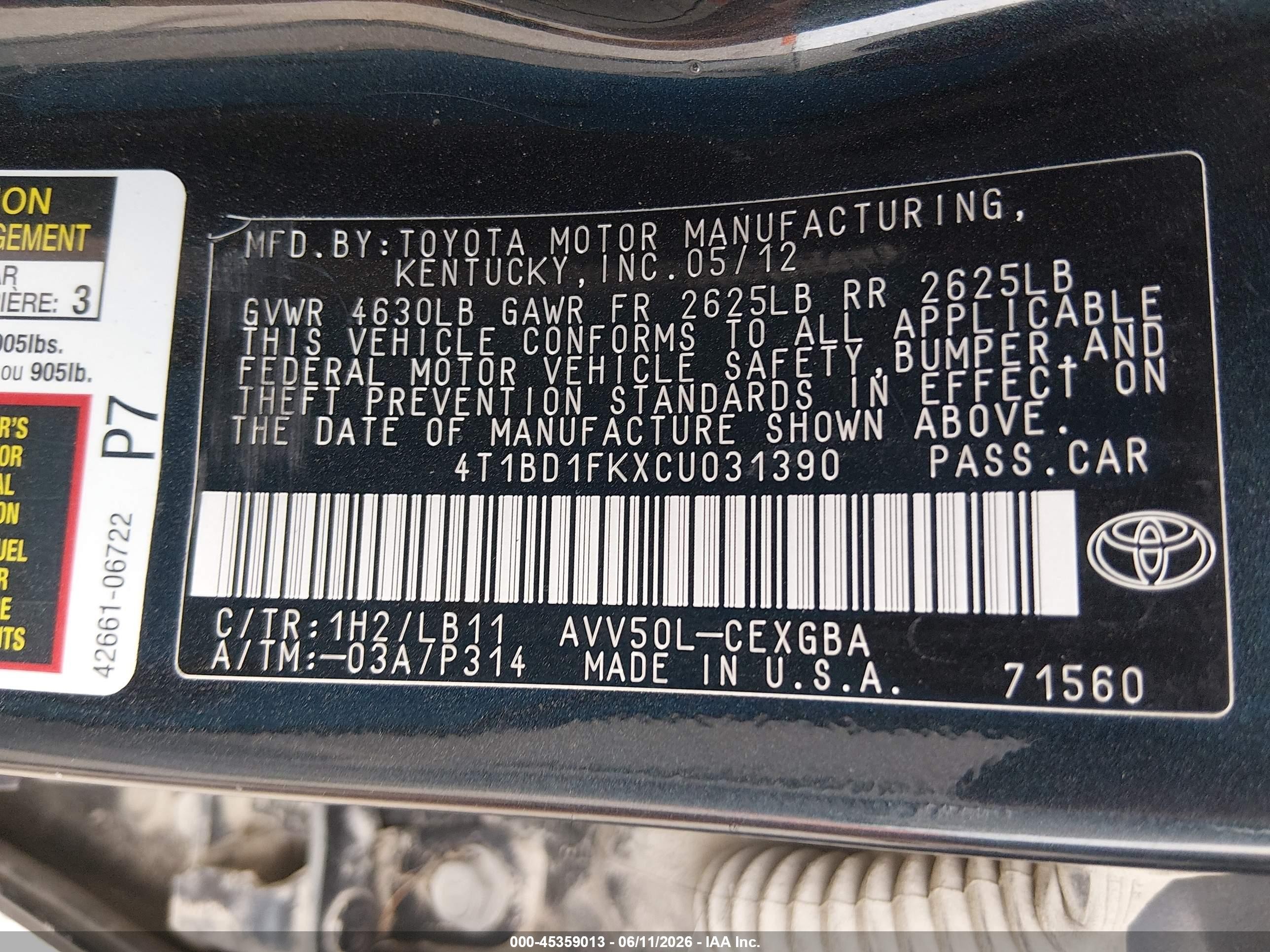 2012 Toyota Camry Hybrid Xle Gray vin: 4T1BD1FKXCU031390