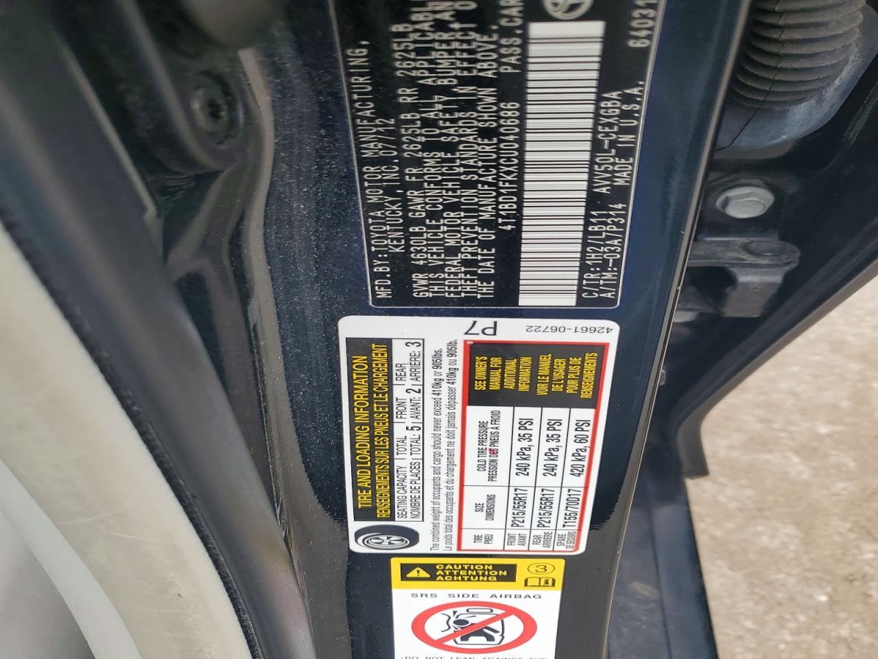 2012 Toyota Camry Hybrid Xle Black vin: 4T1BD1FKXCU040686