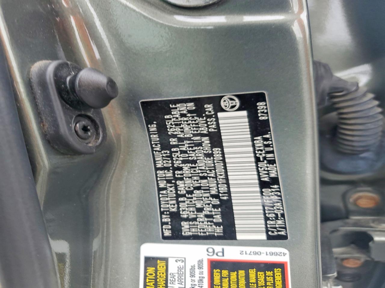 2013 Toyota Camry Hybrid Le Green vin: 4T1BD1FKXDU070899