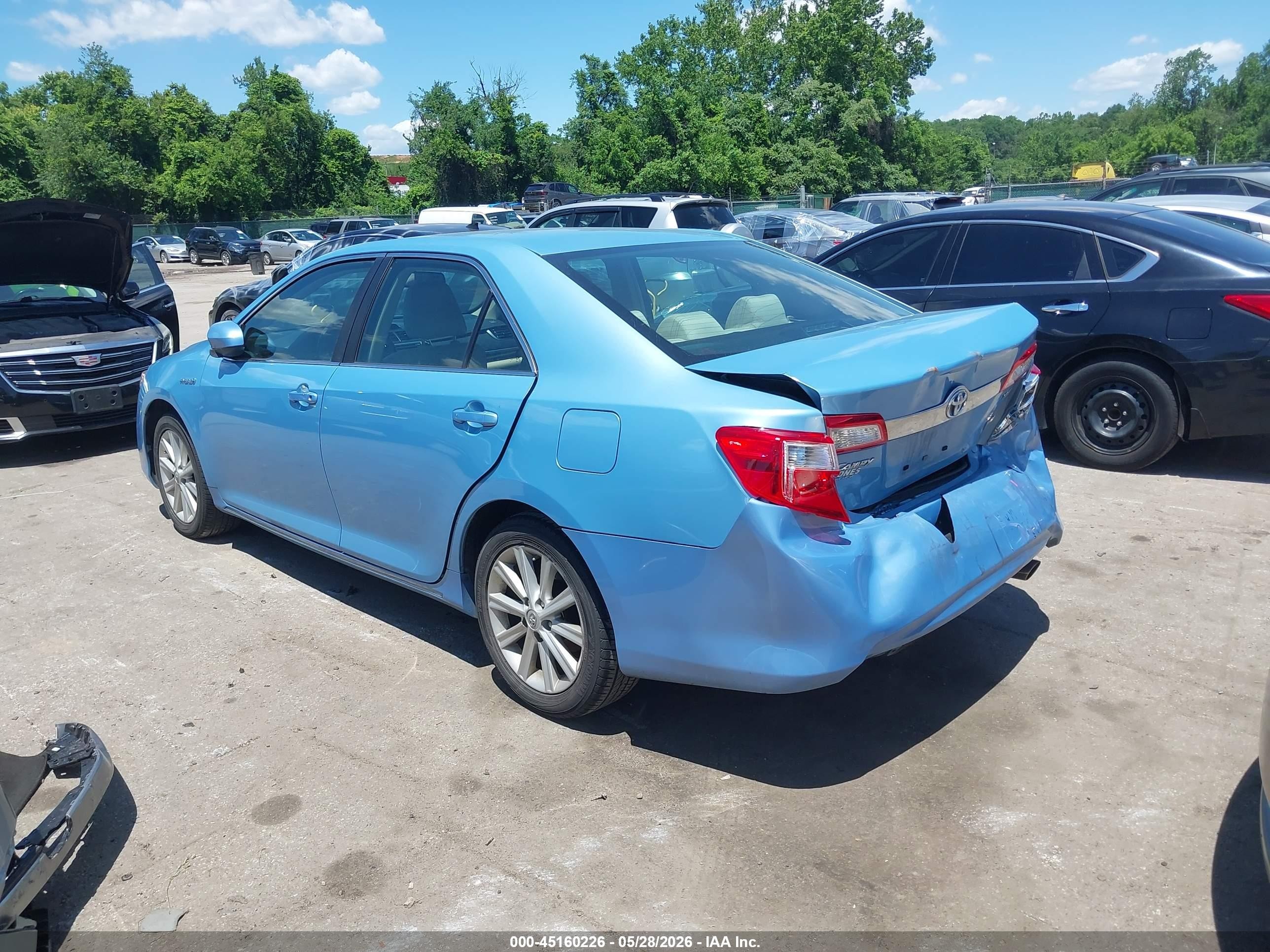 2013 Toyota Camry Hybrid Xle Синий vin: 4T1BD1FKXDU077058