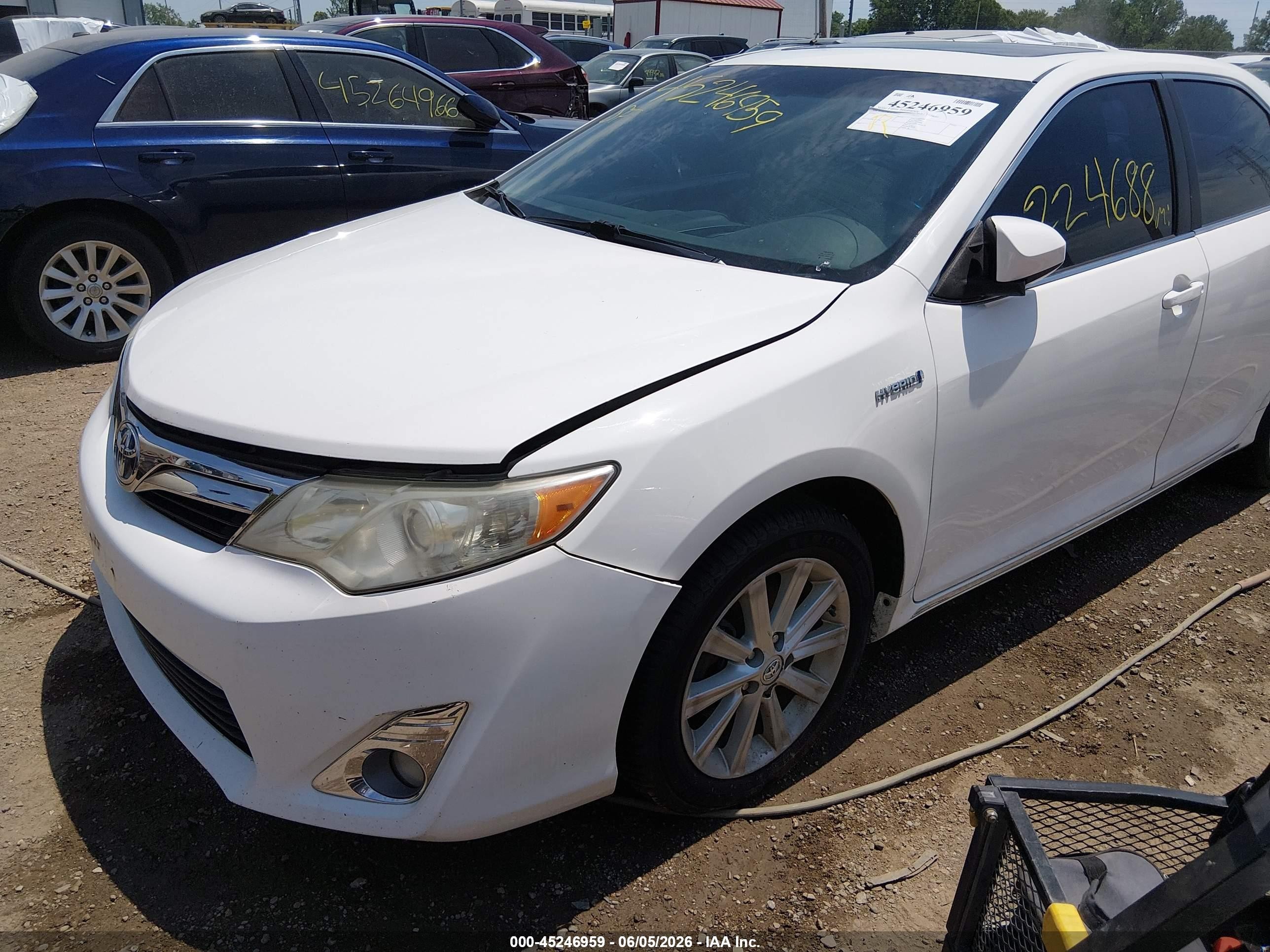 2014 Toyota Camry Hybrid Xle White vin: 4T1BD1FKXEU101621