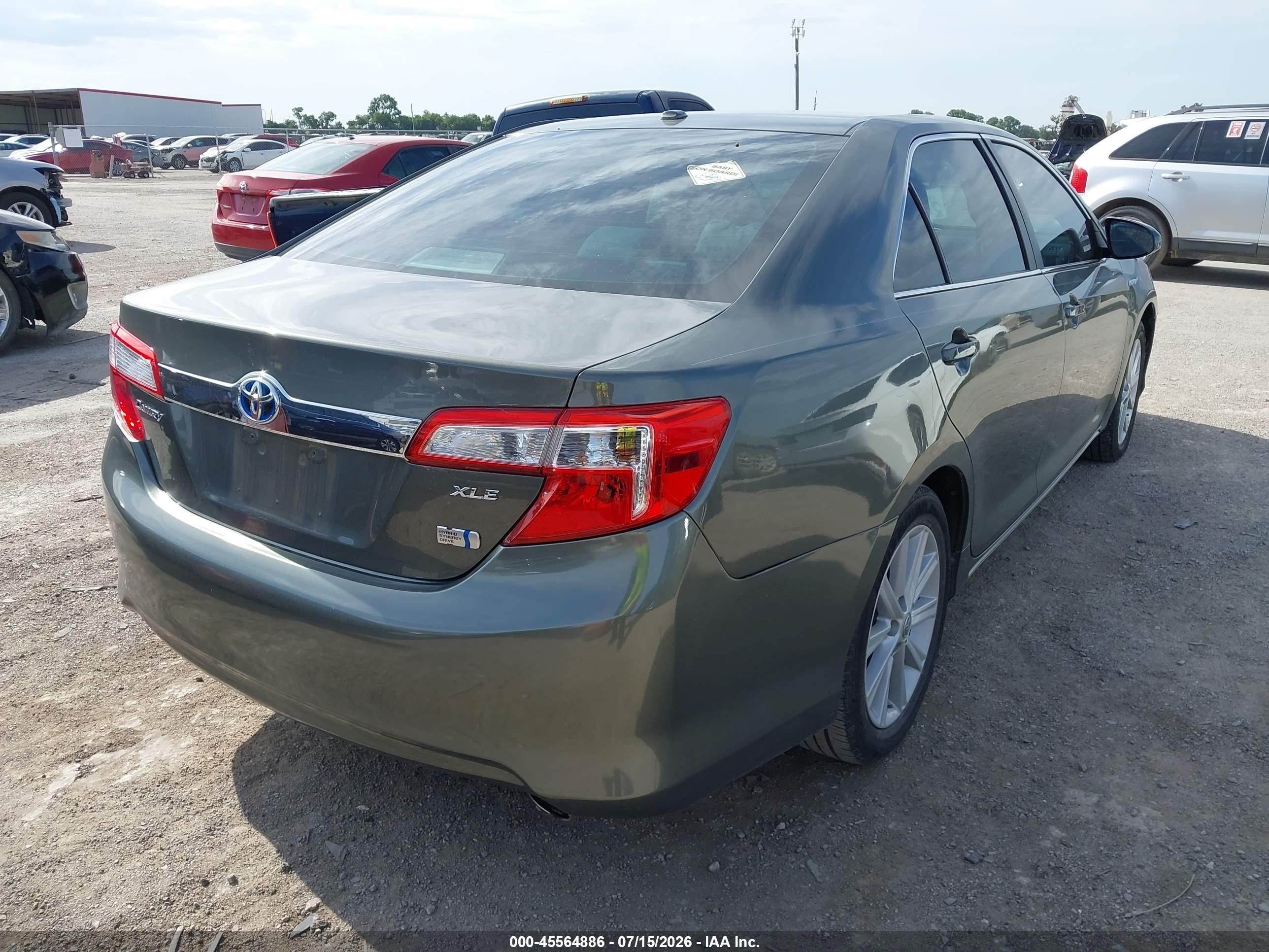2014 Toyota Camry Hybrid Xle Green vin: 4T1BD1FKXEU108472