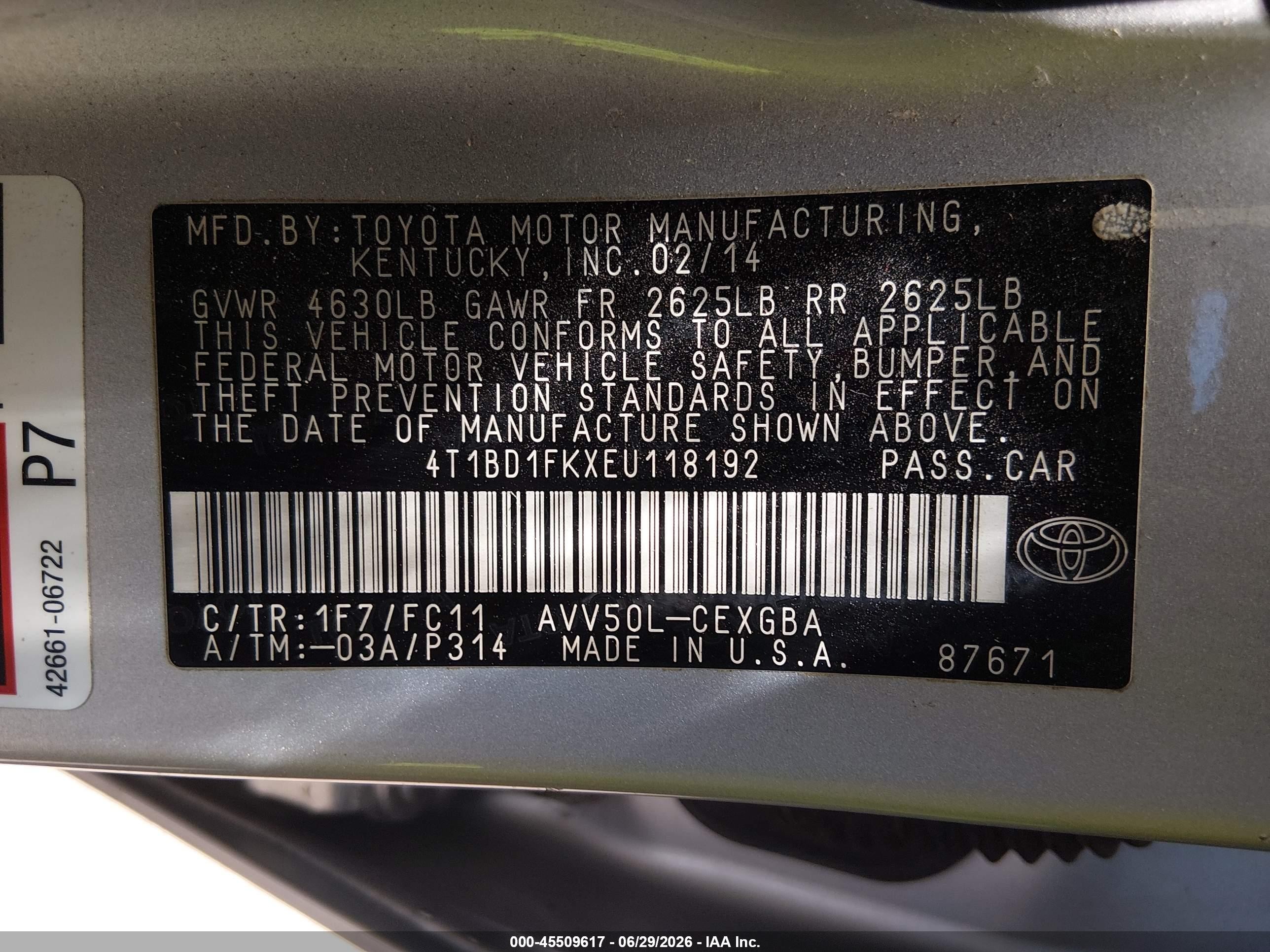 2014 Toyota Camry Hybrid Xle Silver vin: 4T1BD1FKXEU118192
