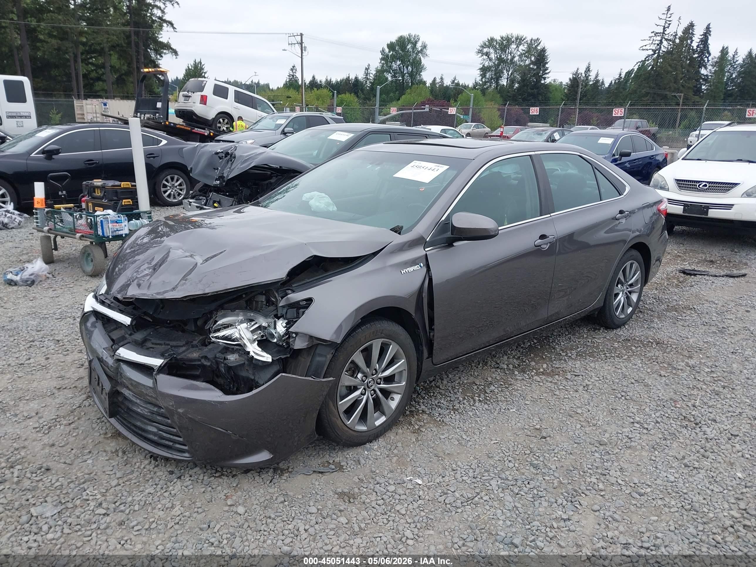 2015 Toyota Camry Hybrid Xle Серый vin: 4T1BD1FKXFU147869