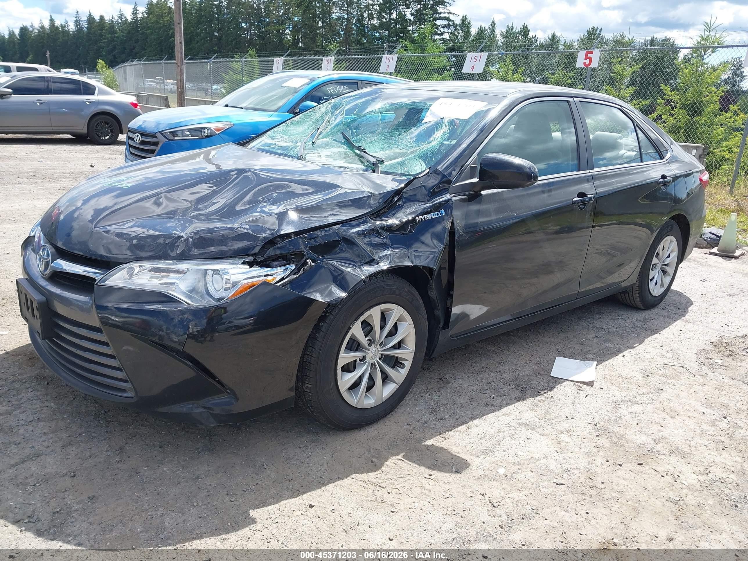2015 Toyota Camry Hybrid Le Black vin: 4T1BD1FKXFU169287