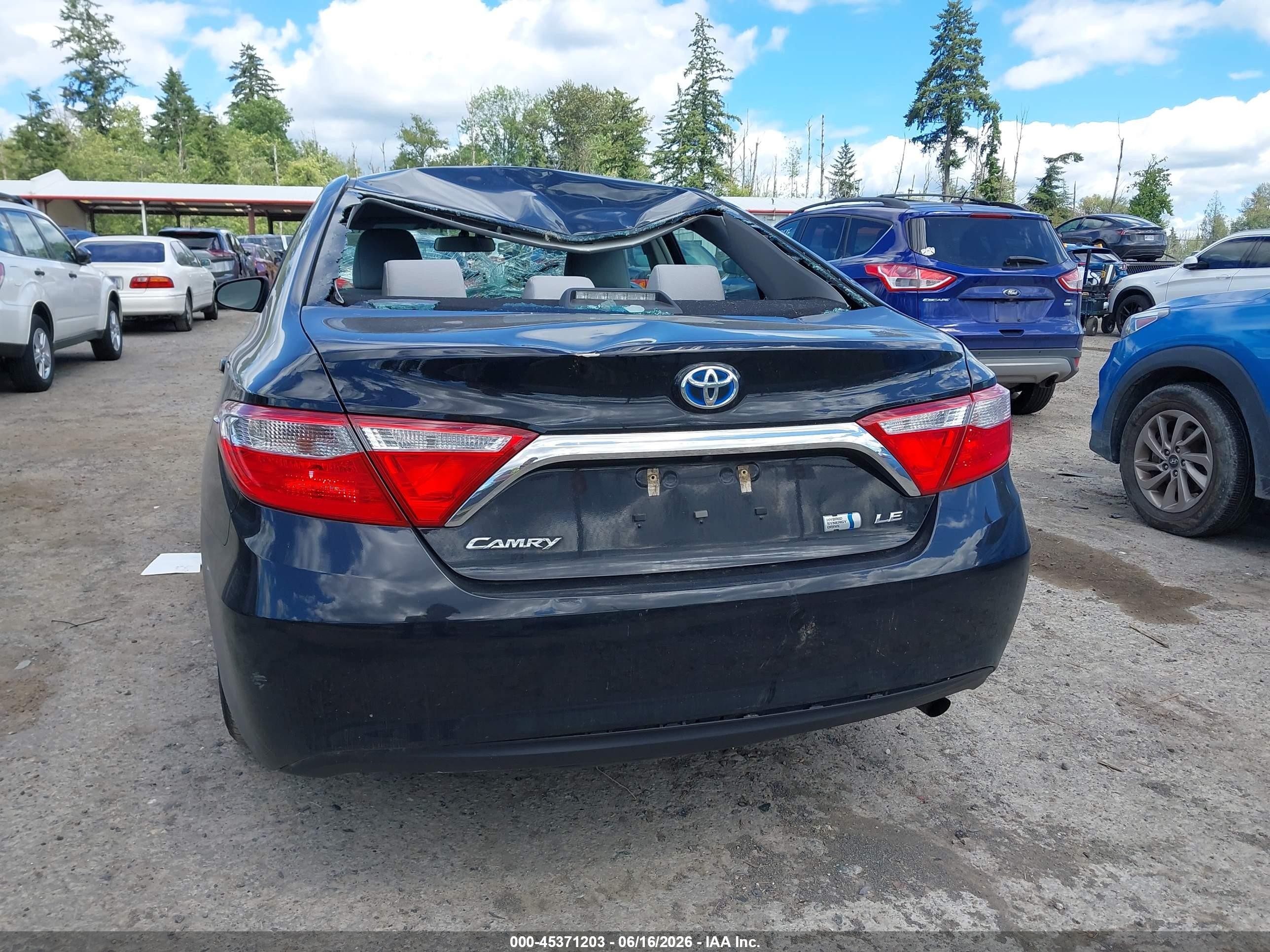 2015 Toyota Camry Hybrid Le Black vin: 4T1BD1FKXFU169287