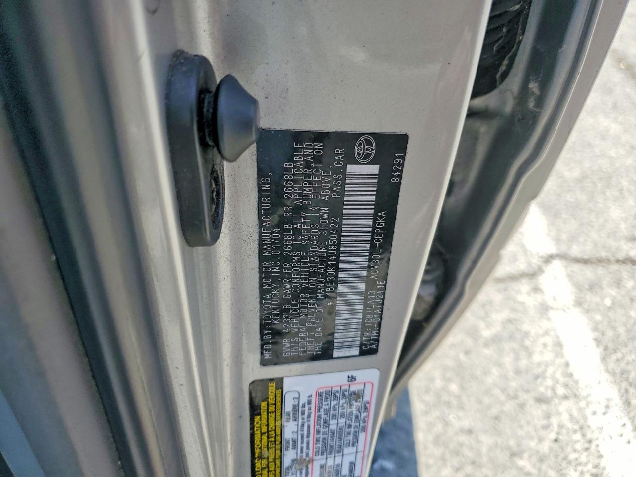 2004 Toyota Camry Xle Silver vin: 4T1BE30K14U850422