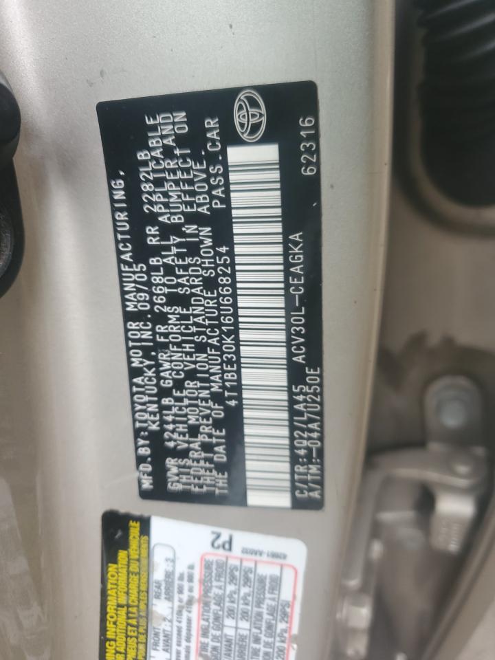 2006 Toyota Camry Le Beige vin: 4T1BE30K16U668254