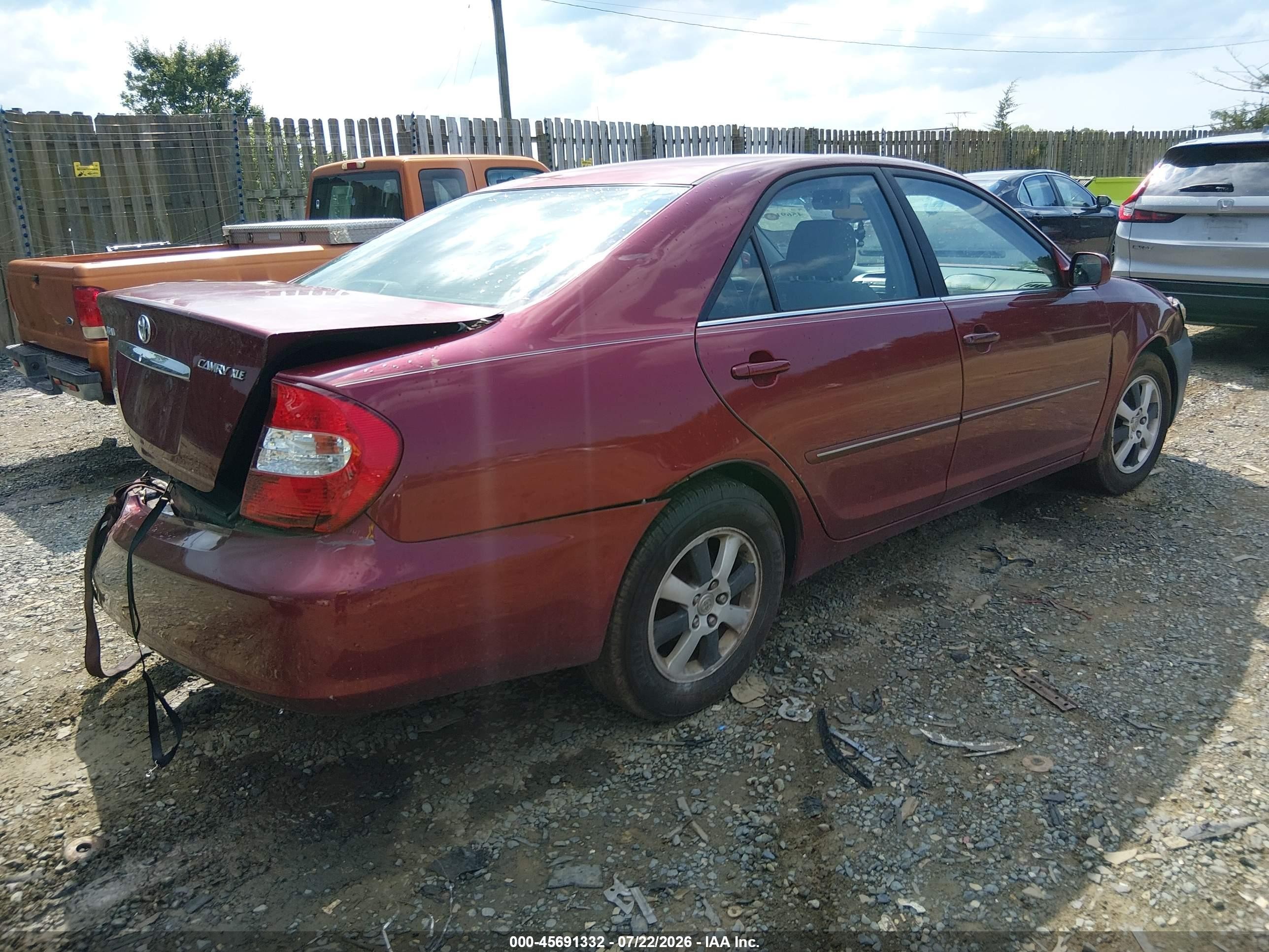 2004 Toyota Camry Xle Burgundy vin: 4T1BE30K44U277368