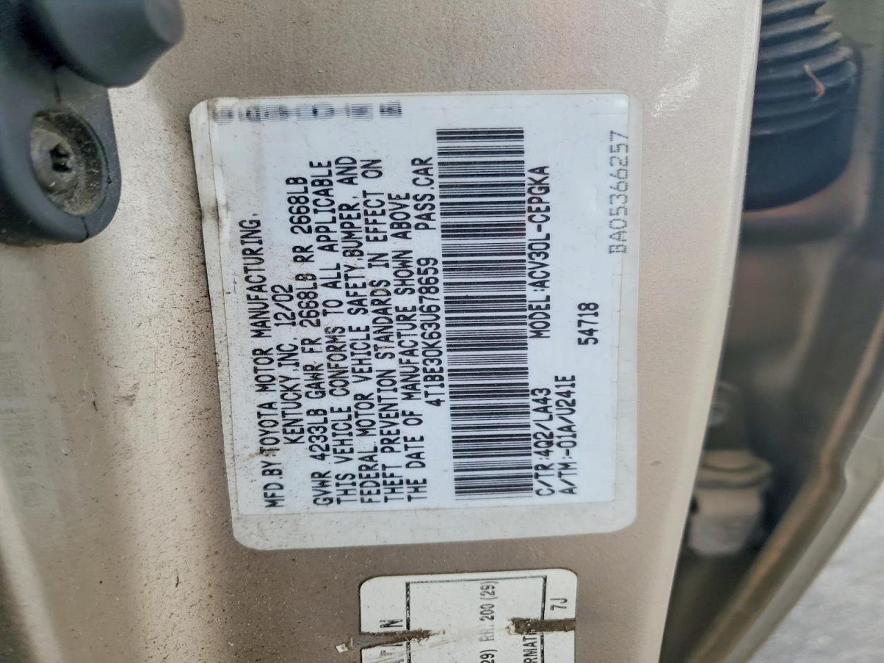 2003 Toyota Camry Xle Beige vin: 4T1BE30K63U678659