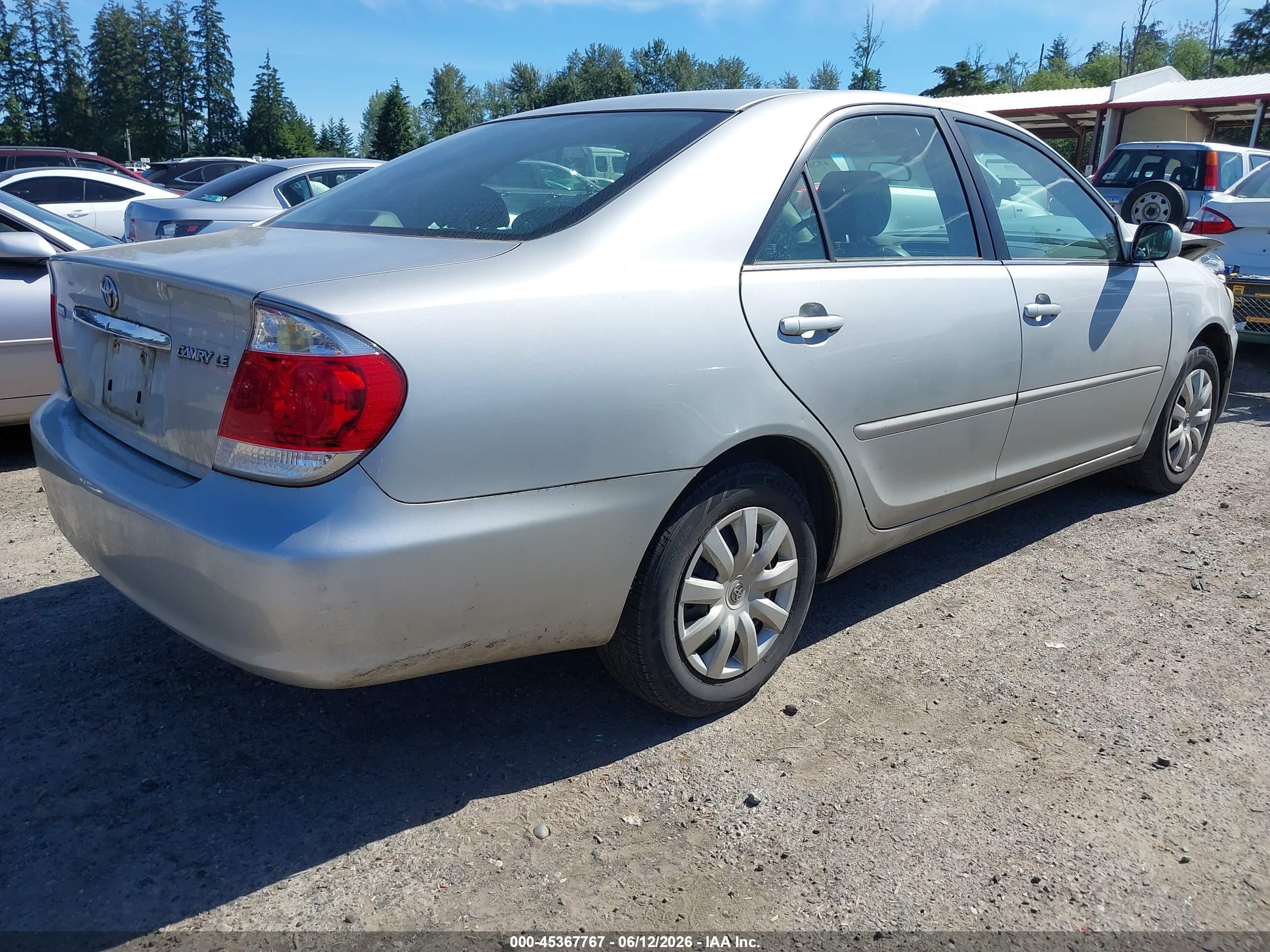2006 Toyota Camry Le Silver vin: 4T1BE30K66U131783
