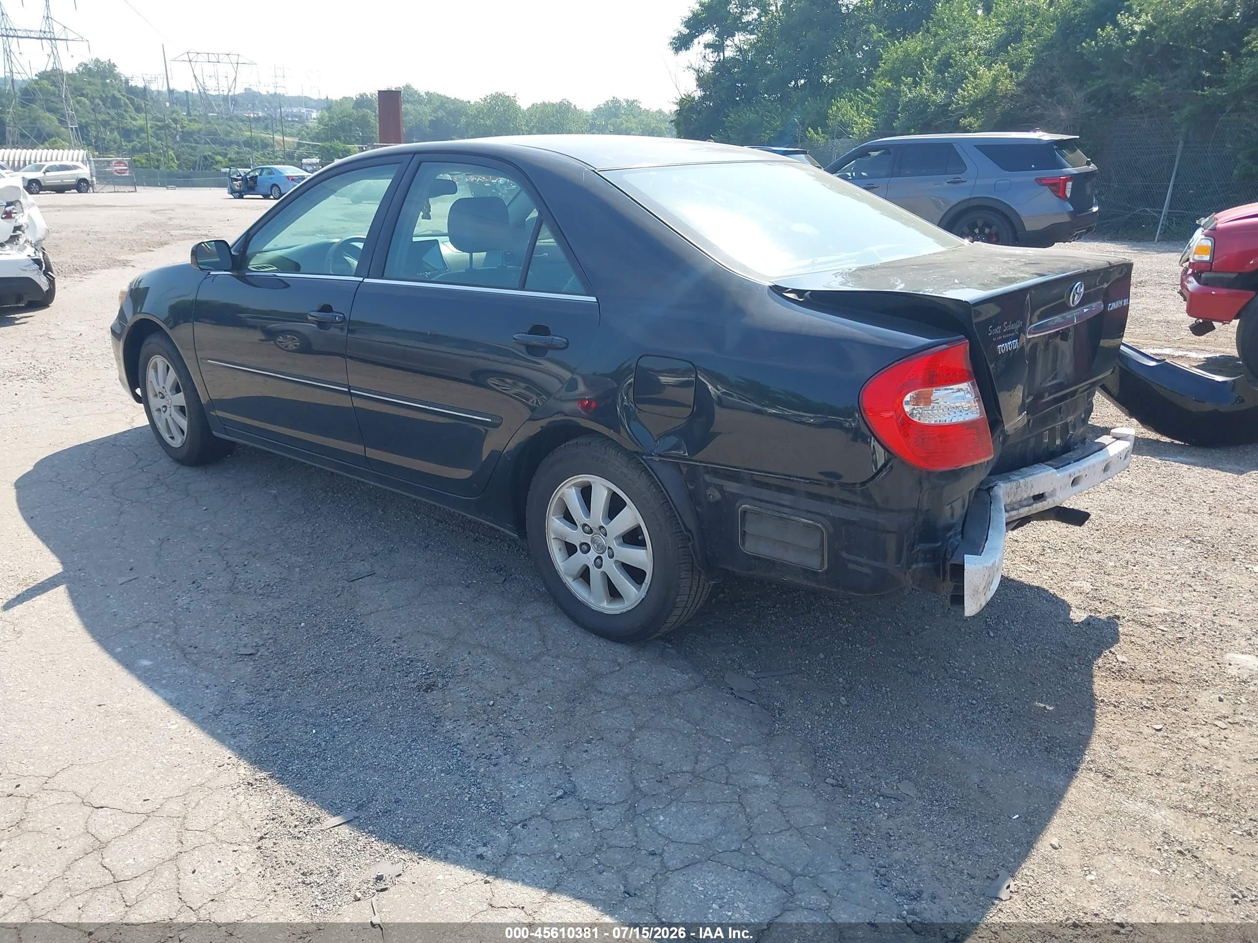 2003 Toyota Camry Xle Black vin: 4T1BE30K73U226896