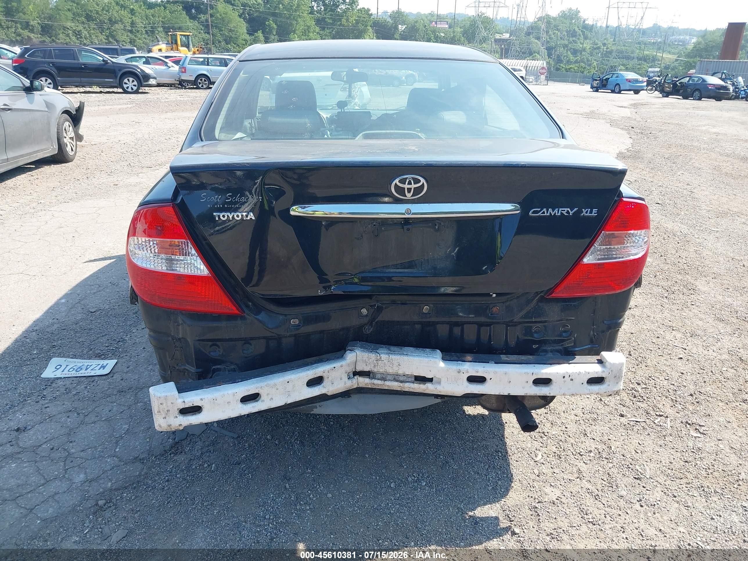 2003 Toyota Camry Xle Black vin: 4T1BE30K73U226896