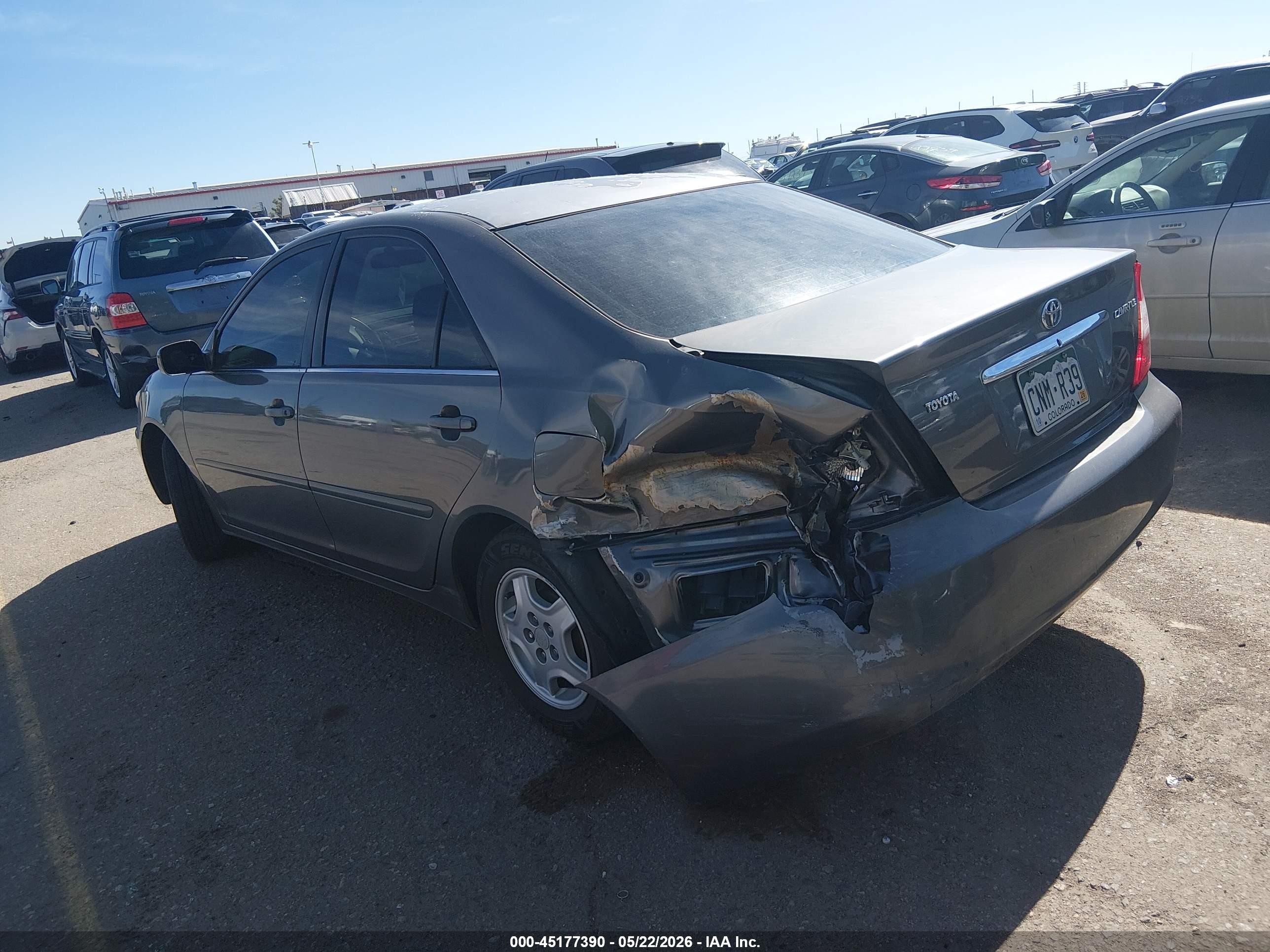 2002 Toyota Camry Le Gray vin: 4T1BE32K02U514383