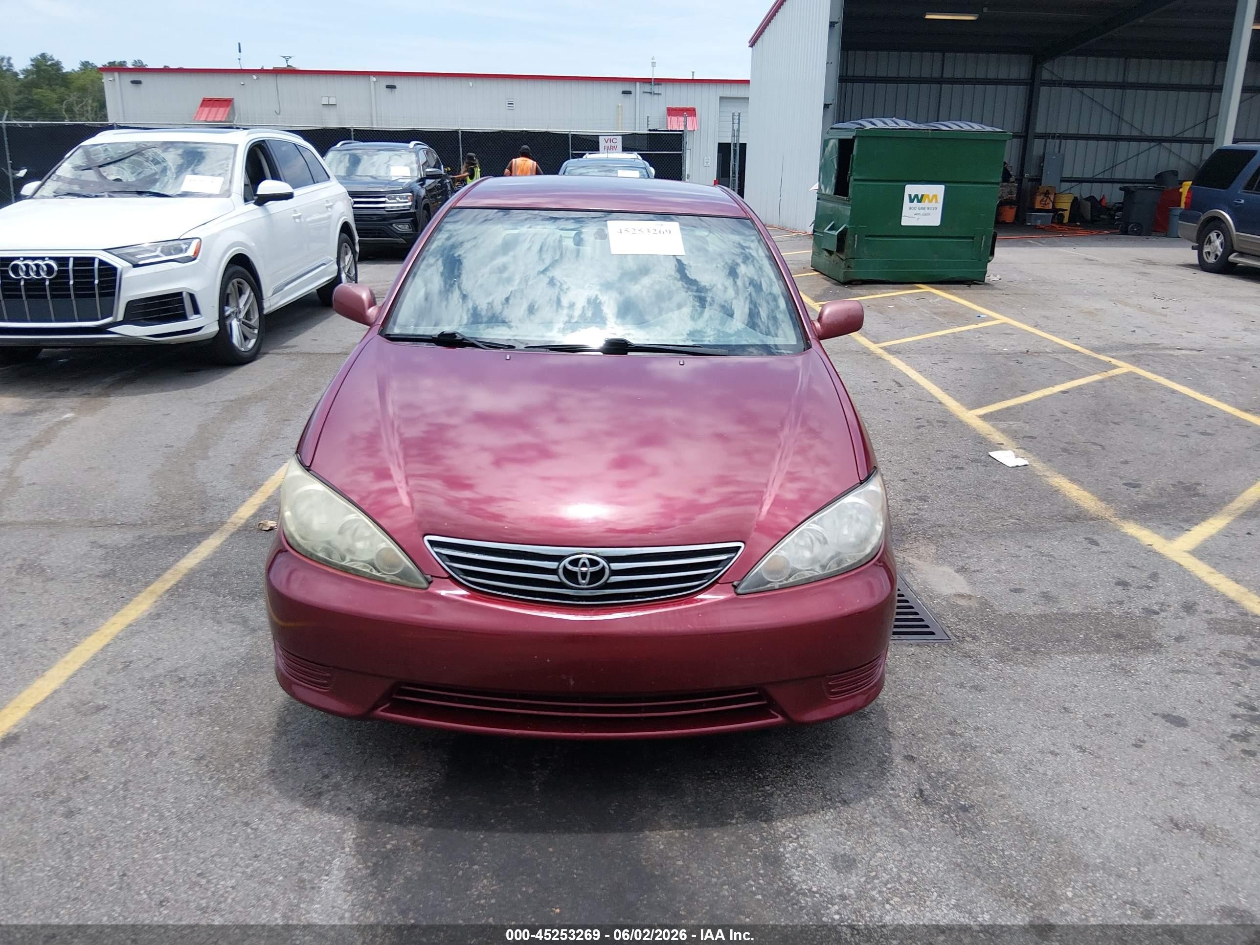 2006 Toyota Camry Le Бордовый vin: 4T1BE32K06U107072