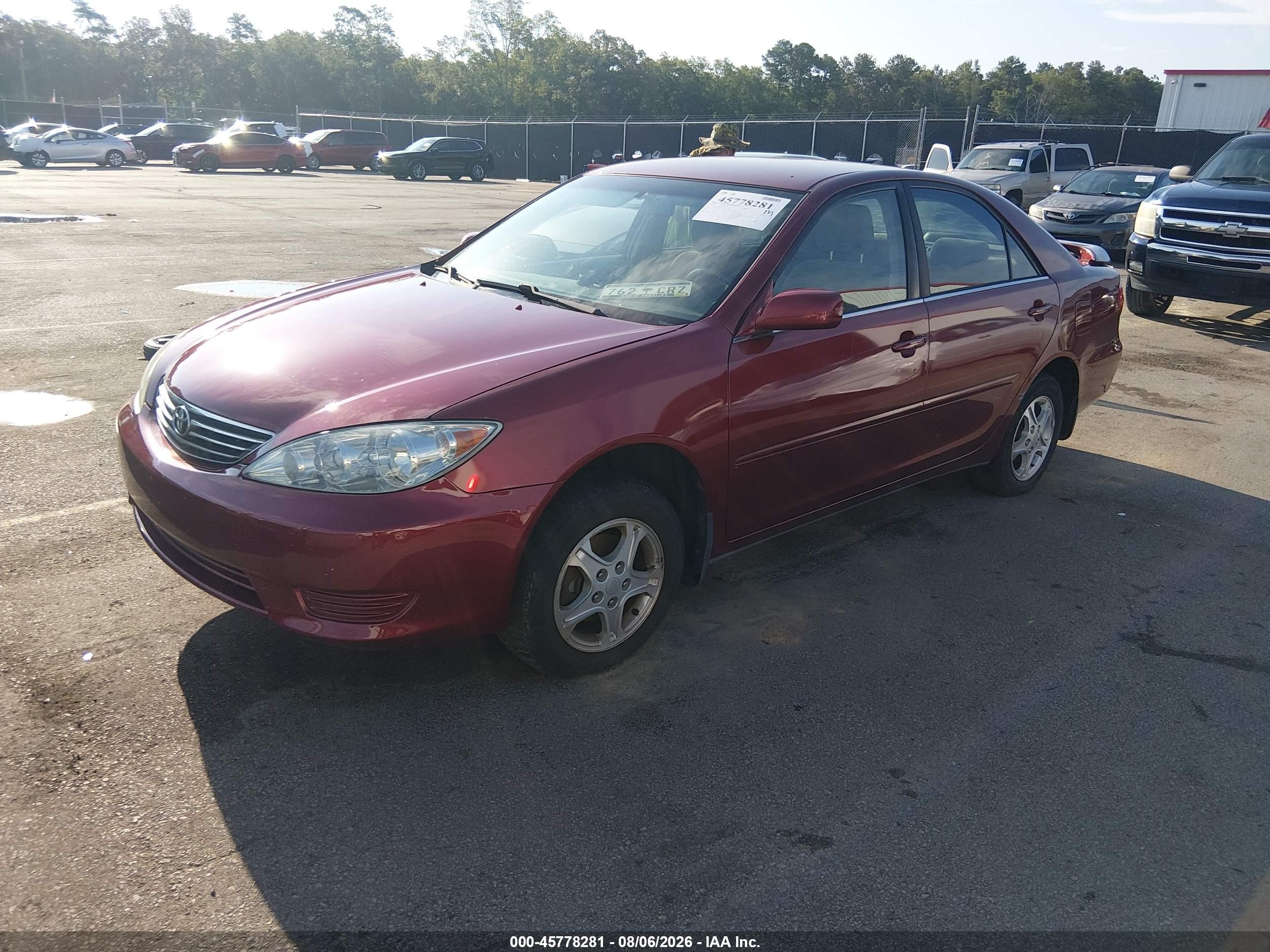2006 Toyota Camry Le Бордовый vin: 4T1BE32K06U144977