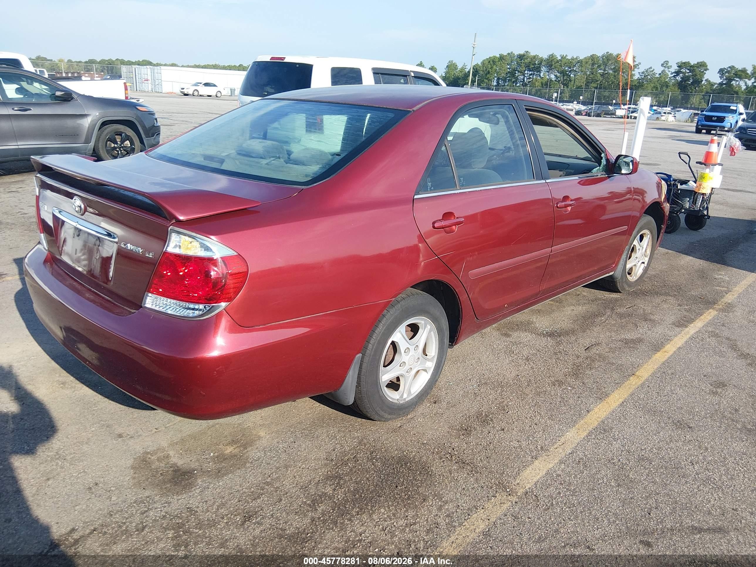 2006 Toyota Camry Le Бордовый vin: 4T1BE32K06U144977