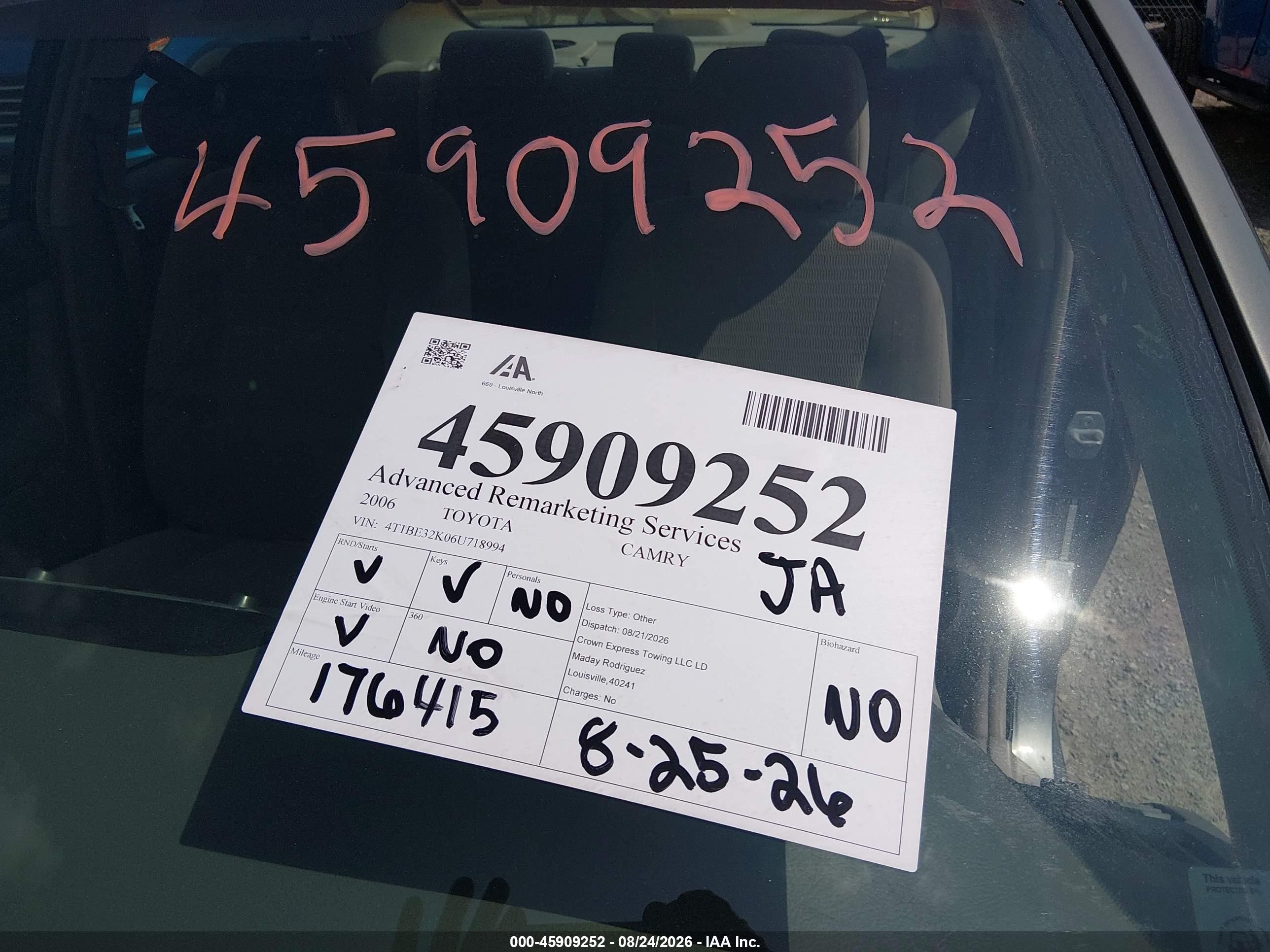 2006 Toyota Camry Le Gray vin: 4T1BE32K06U718994