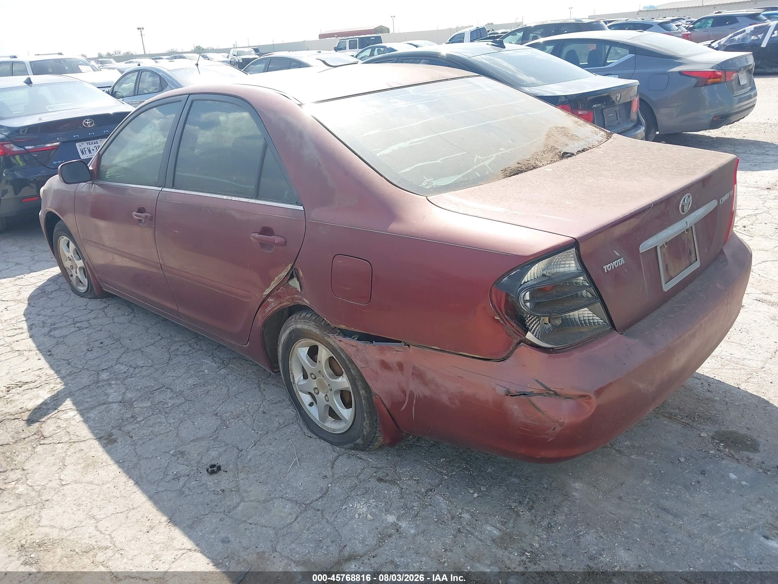 2002 Toyota Camry Le Red vin: 4T1BE32K12U031615