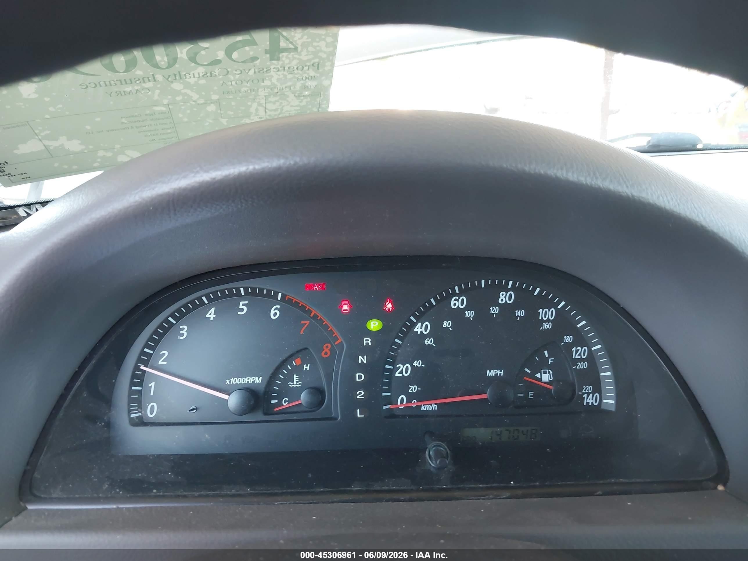 2003 Toyota Camry Le Silver vin: 4T1BE32K13U673284