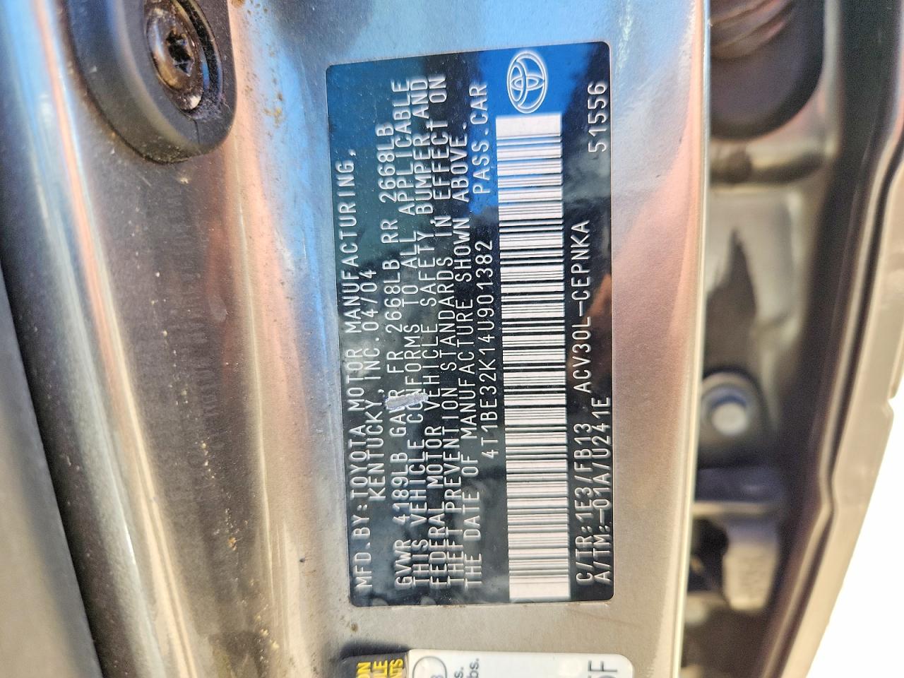 2004 Toyota Camry Le Коричневый vin: 4T1BE32K14U901382