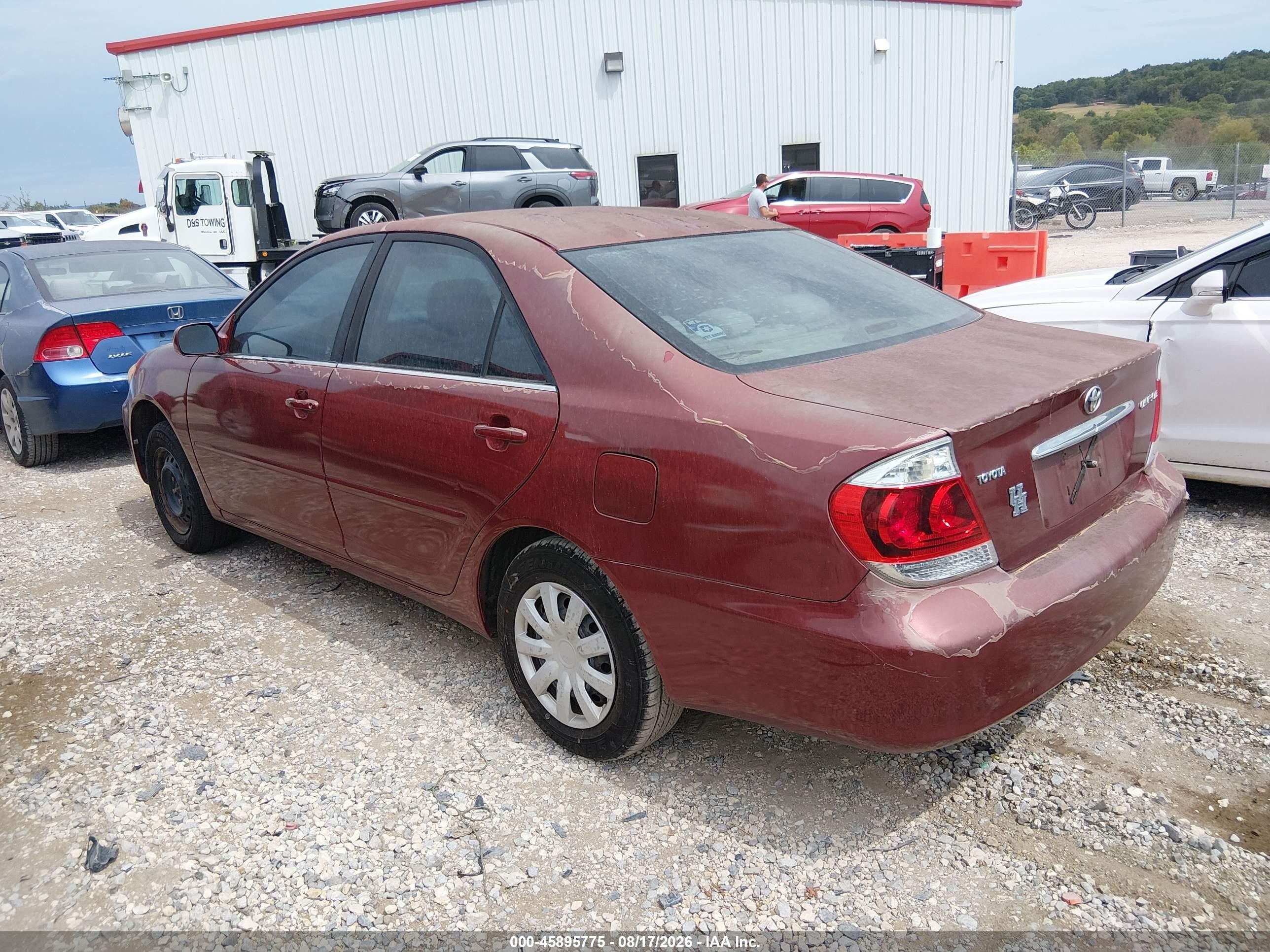 2005 Toyota Camry Le Burgundy vin: 4T1BE32K15U097621