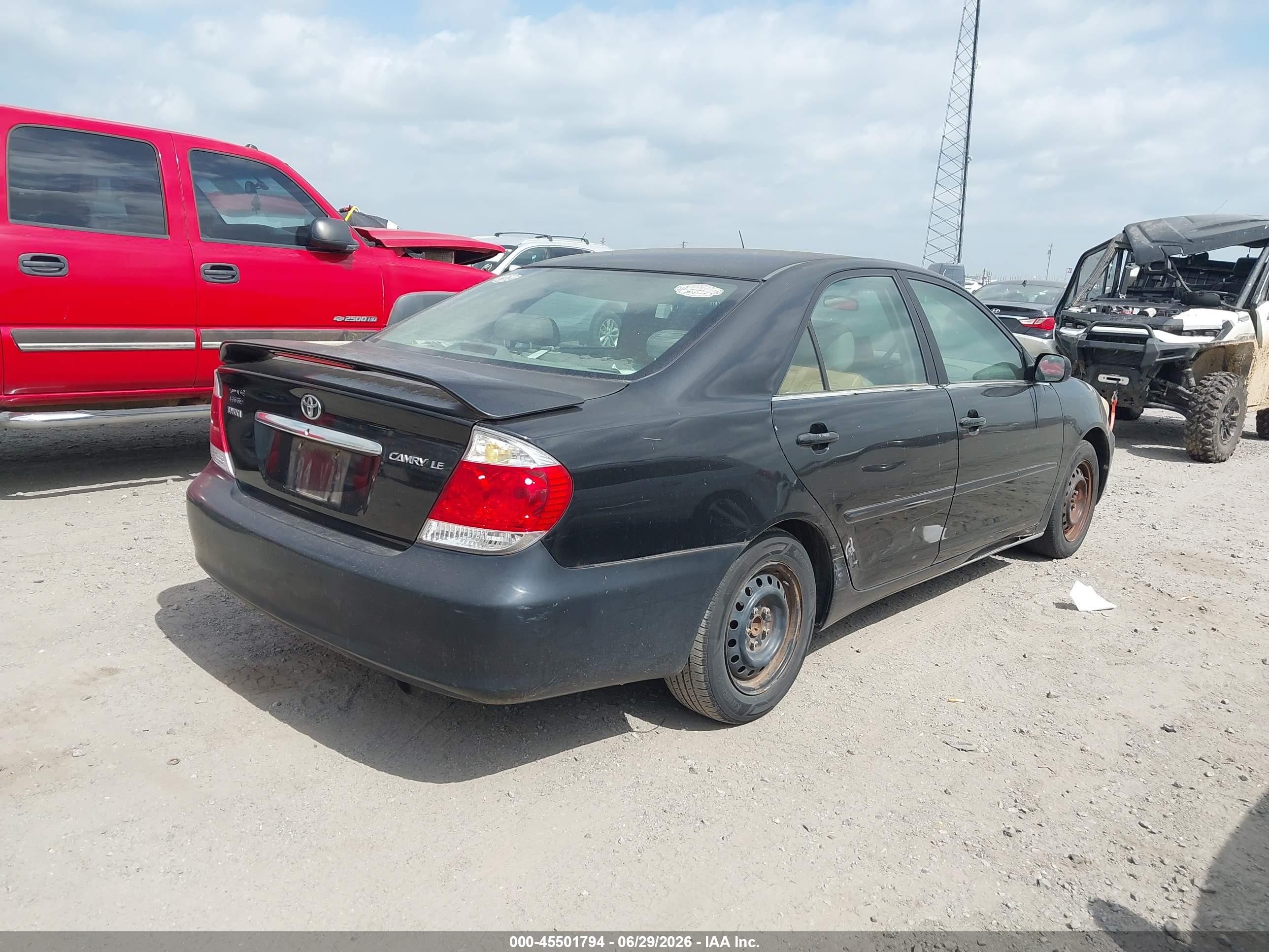 2006 Toyota Camry Le Black vin: 4T1BE32K16U124768
