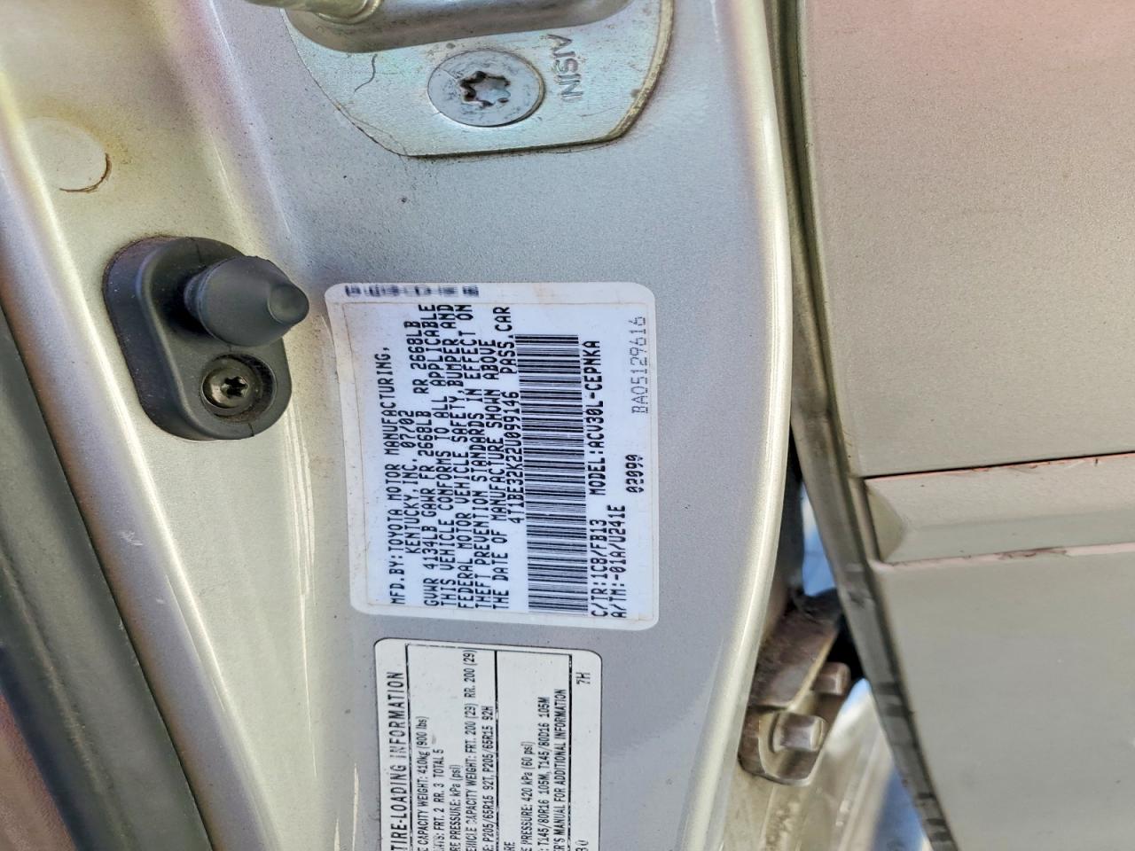 2002 Toyota Camry Le Серый vin: 4T1BE32K22U099146