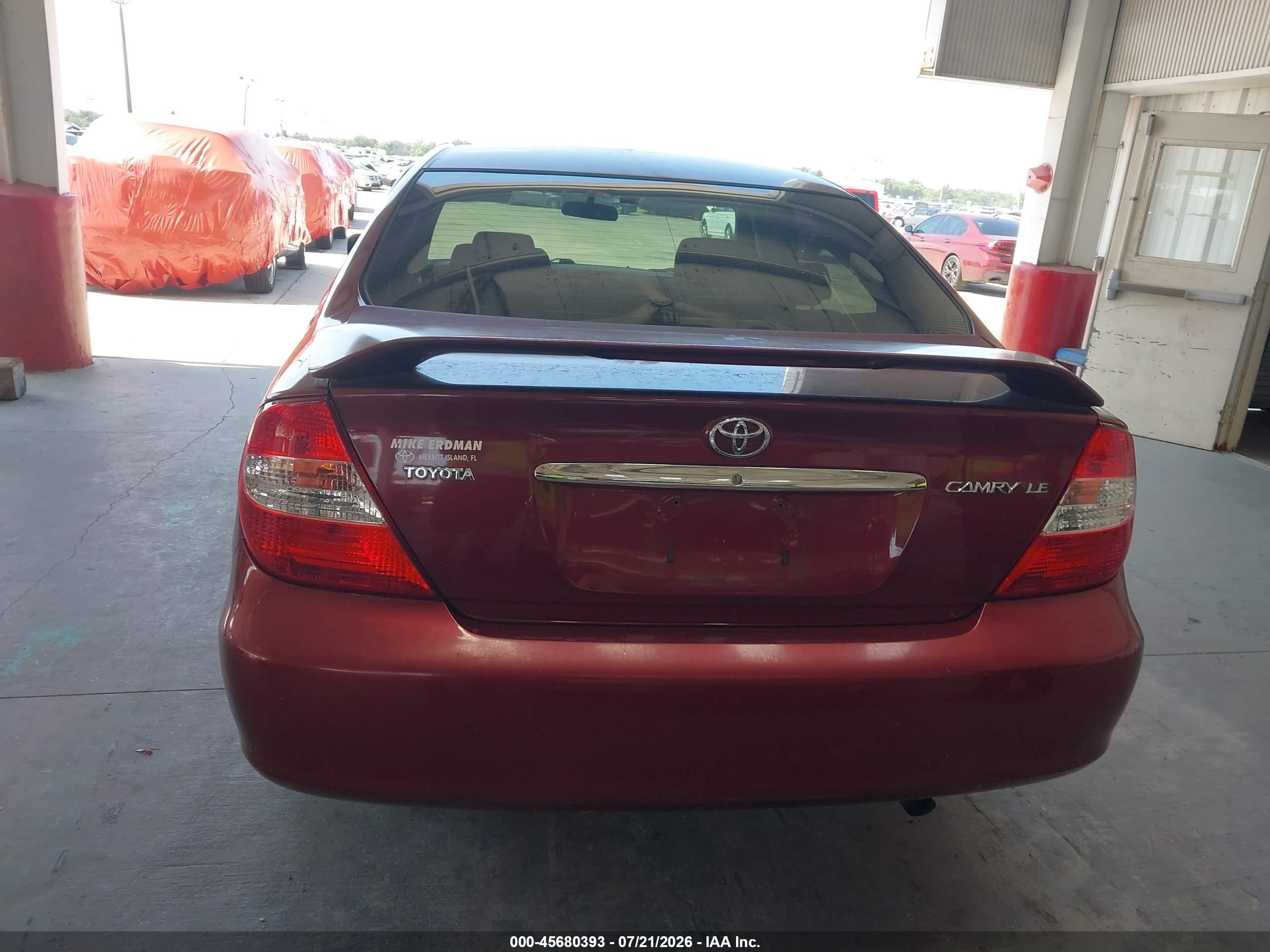 2003 Toyota Camry Le Burgundy vin: 4T1BE32K23U242906