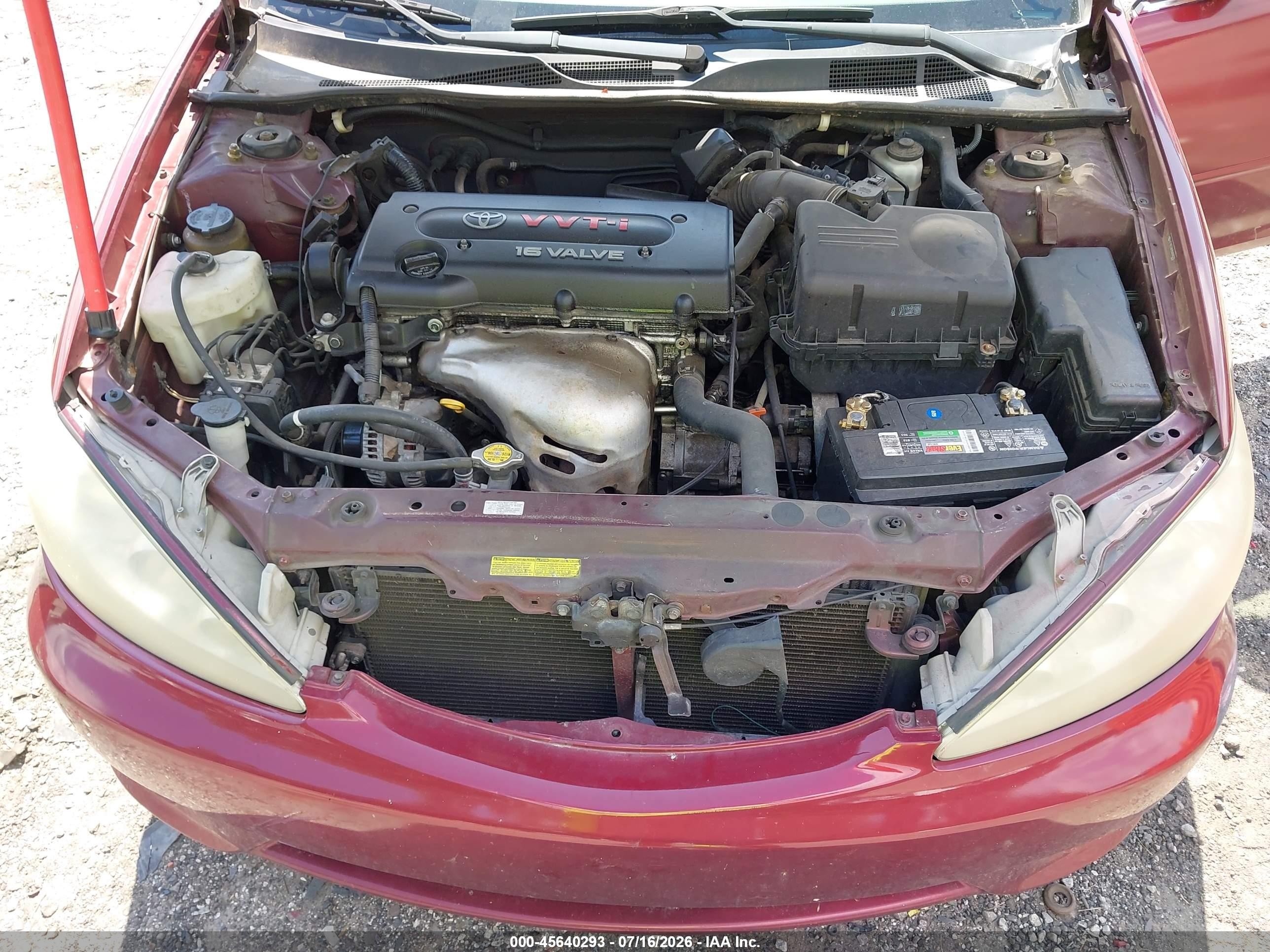 2005 Toyota Camry Le Burgundy vin: 4T1BE32K25U056768