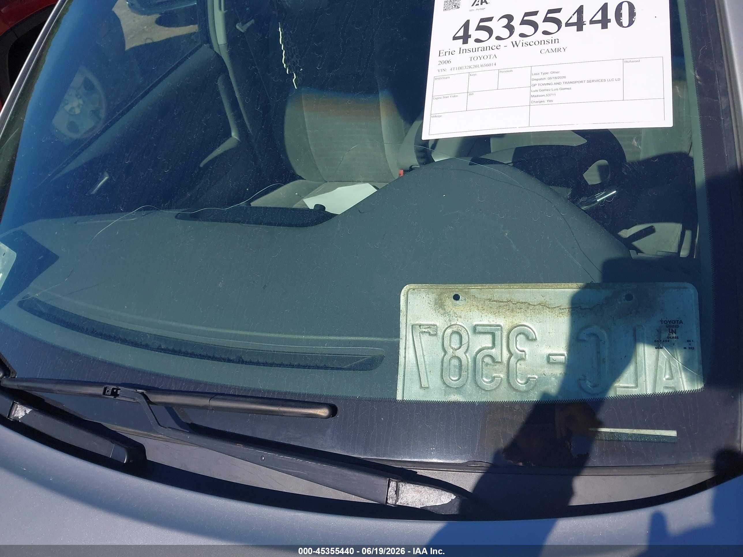 2006 Toyota Camry Std Silver vin: 4T1BE32K26U656014
