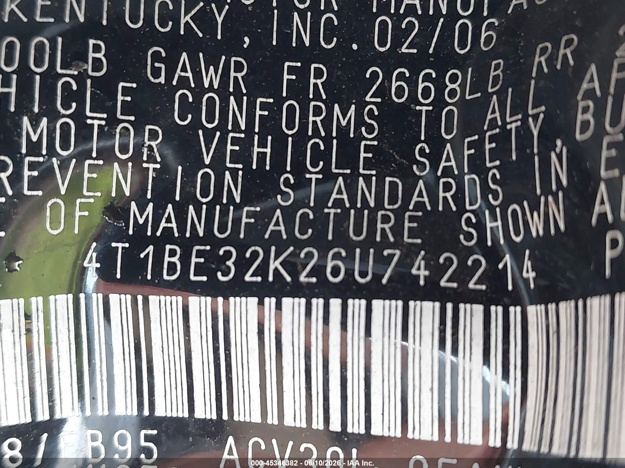 2006 Toyota Camry Le Серебряный vin: 4T1BE32K26U742214
