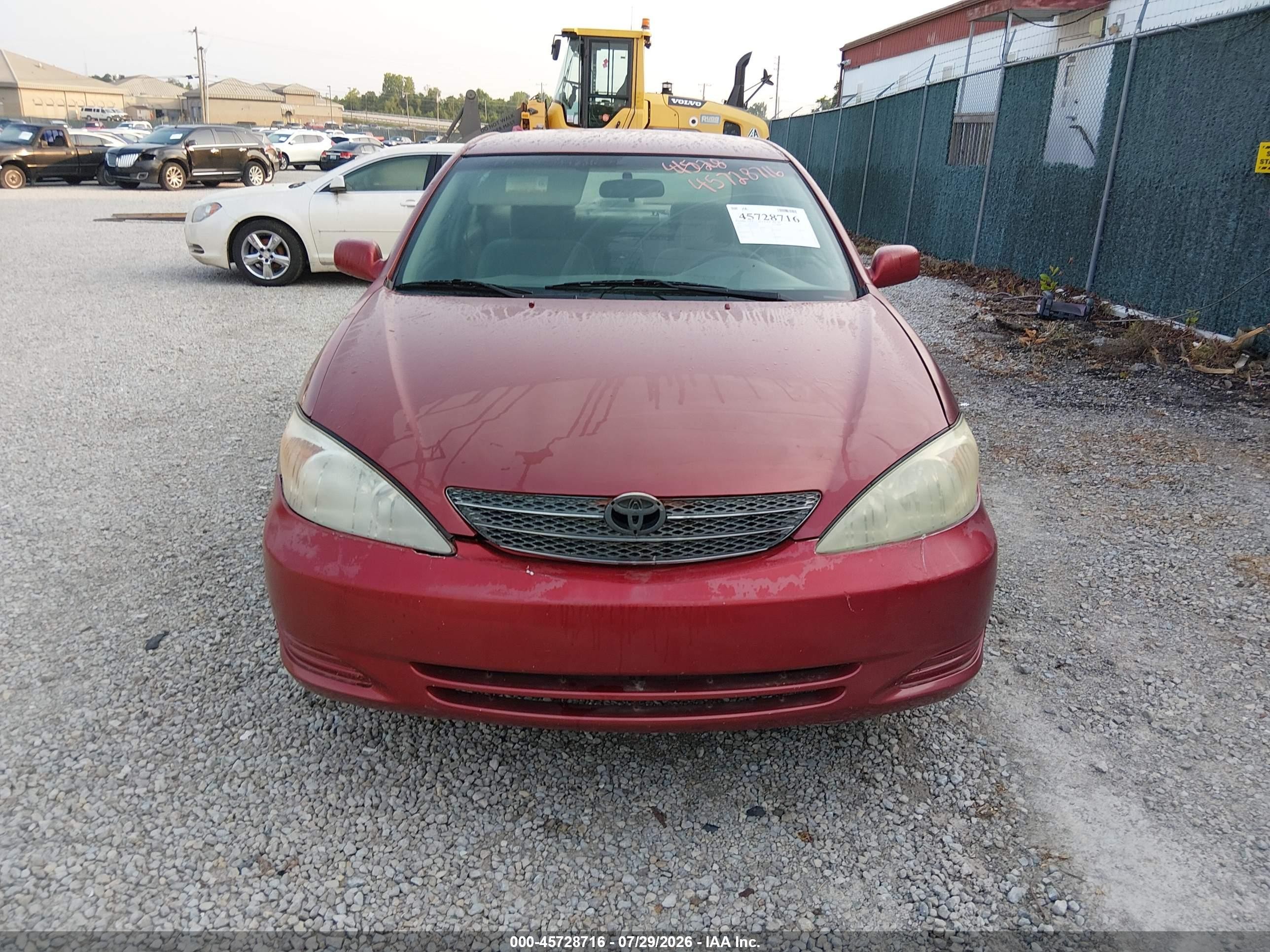 2002 Toyota Camry Le Red vin: 4T1BE32K32U016579