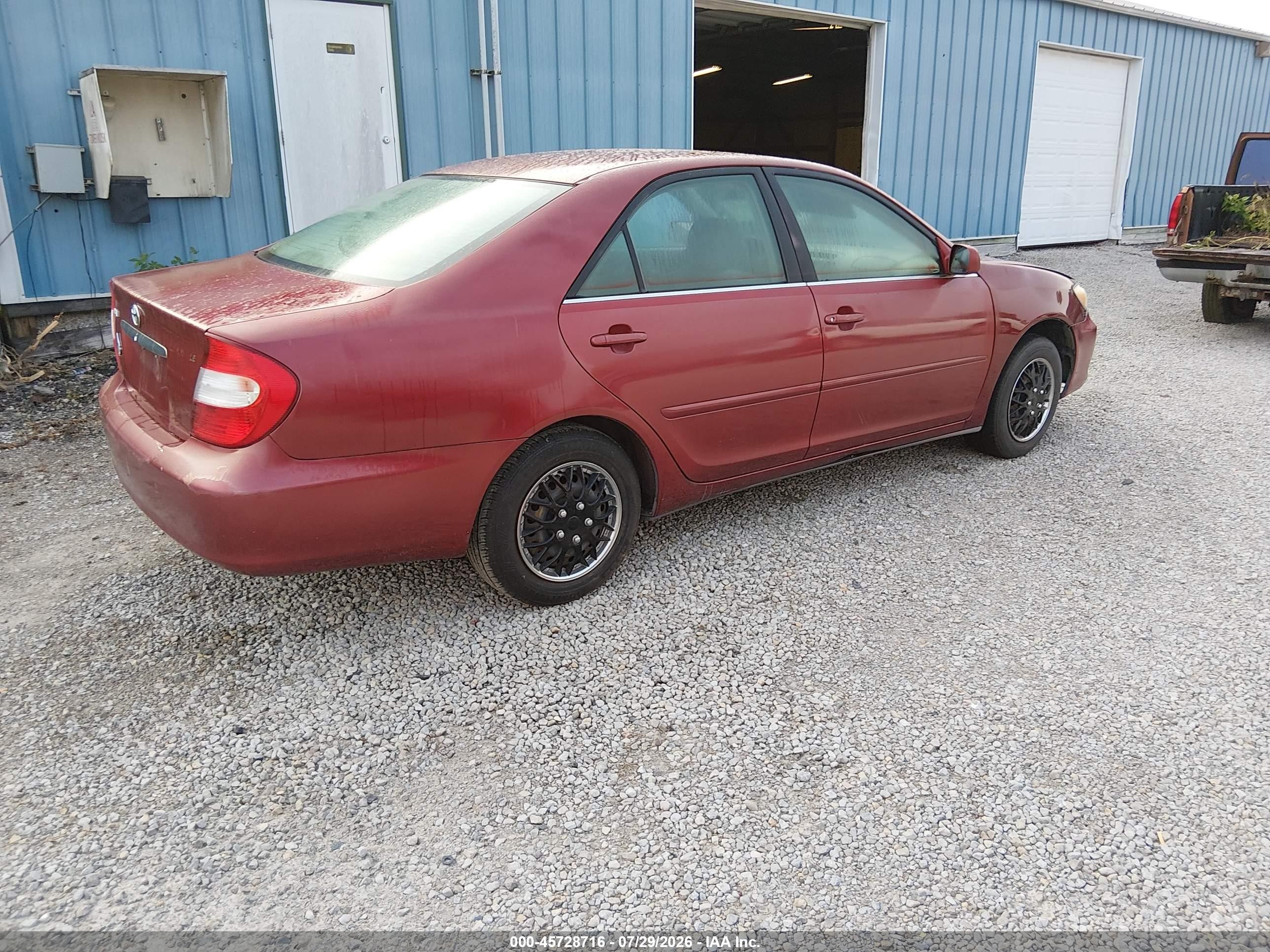 2002 Toyota Camry Le Red vin: 4T1BE32K32U016579