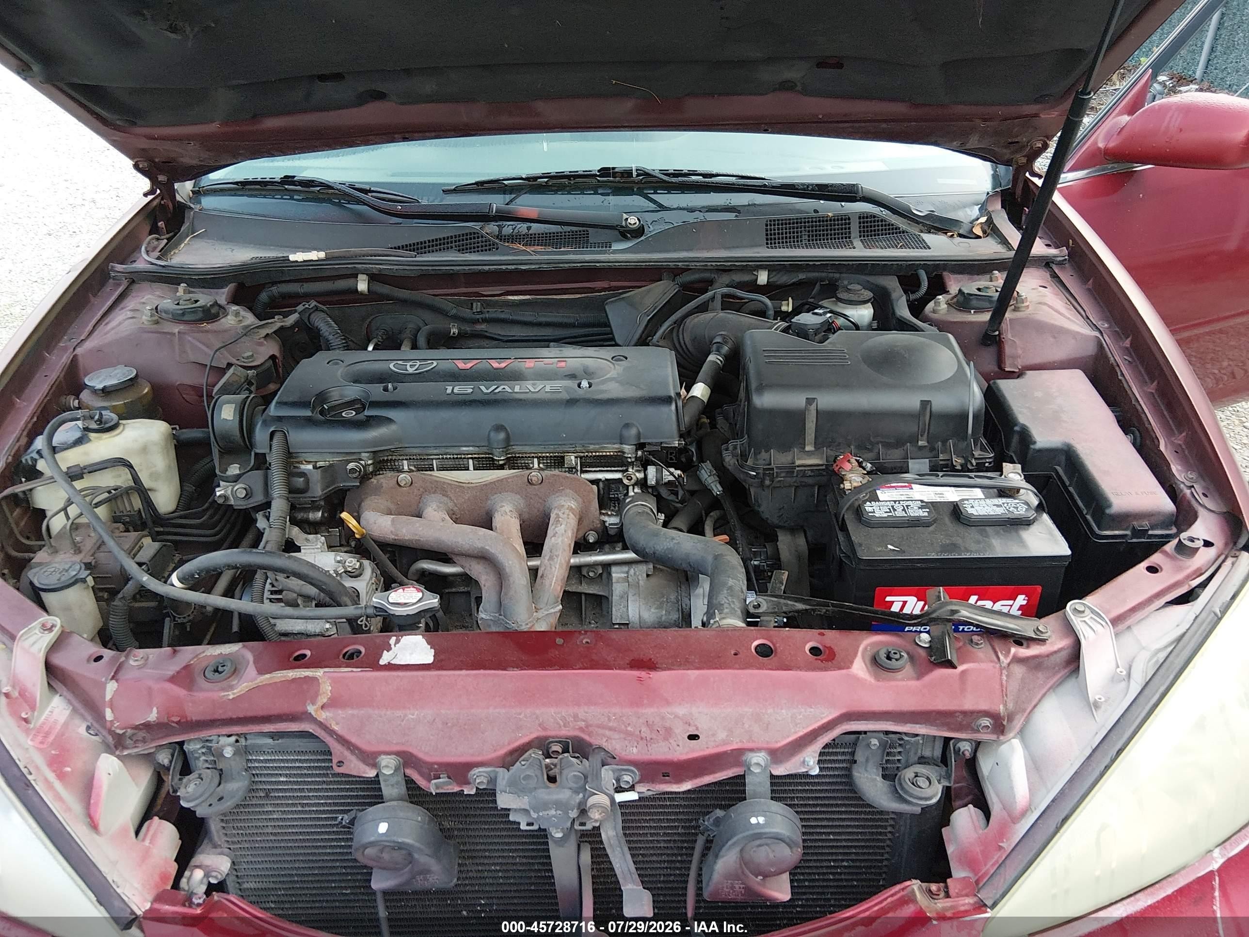 2002 Toyota Camry Le Red vin: 4T1BE32K32U016579