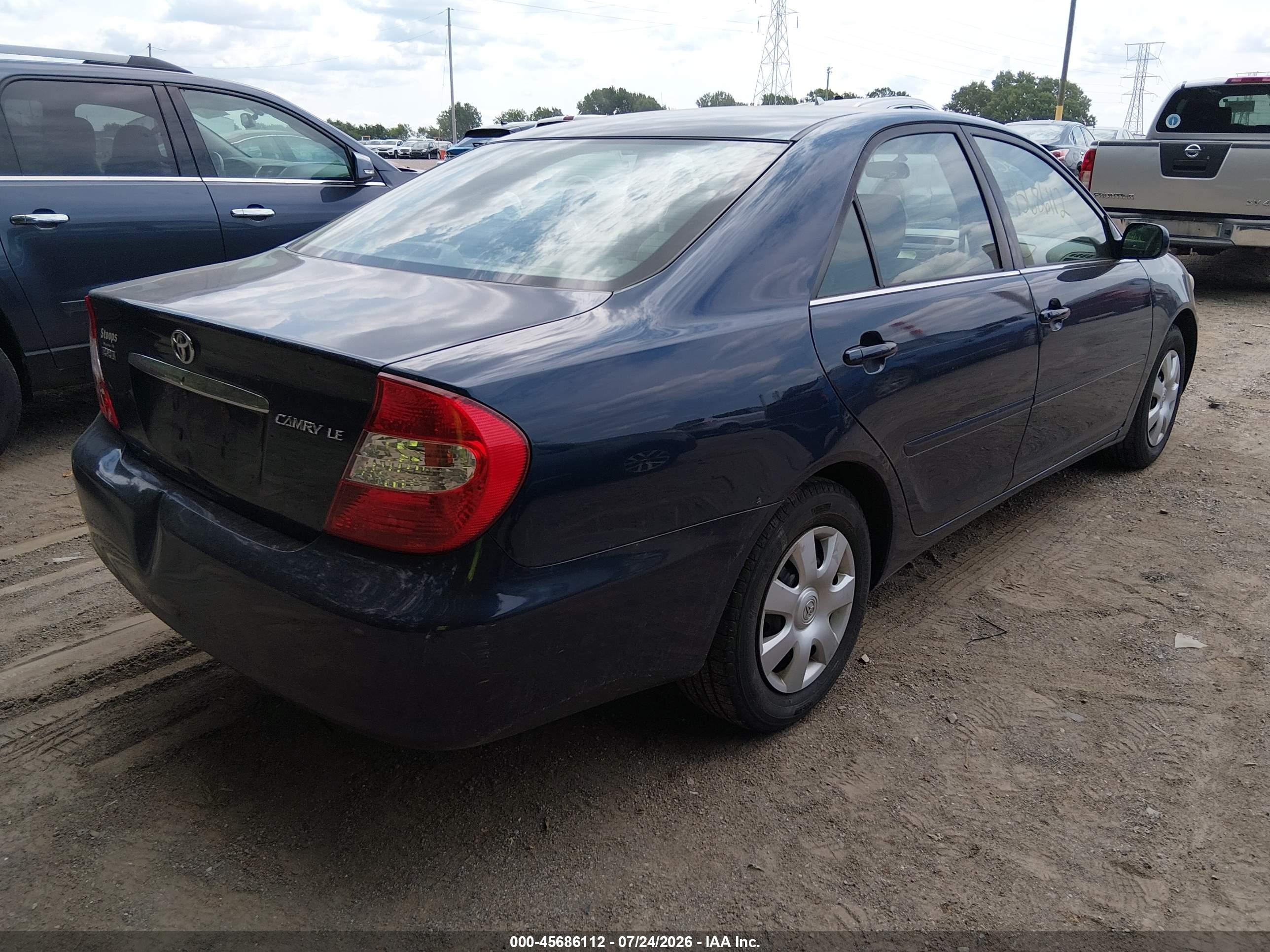 2004 Toyota Camry Le Dark Blue vin: 4T1BE32K34U343762